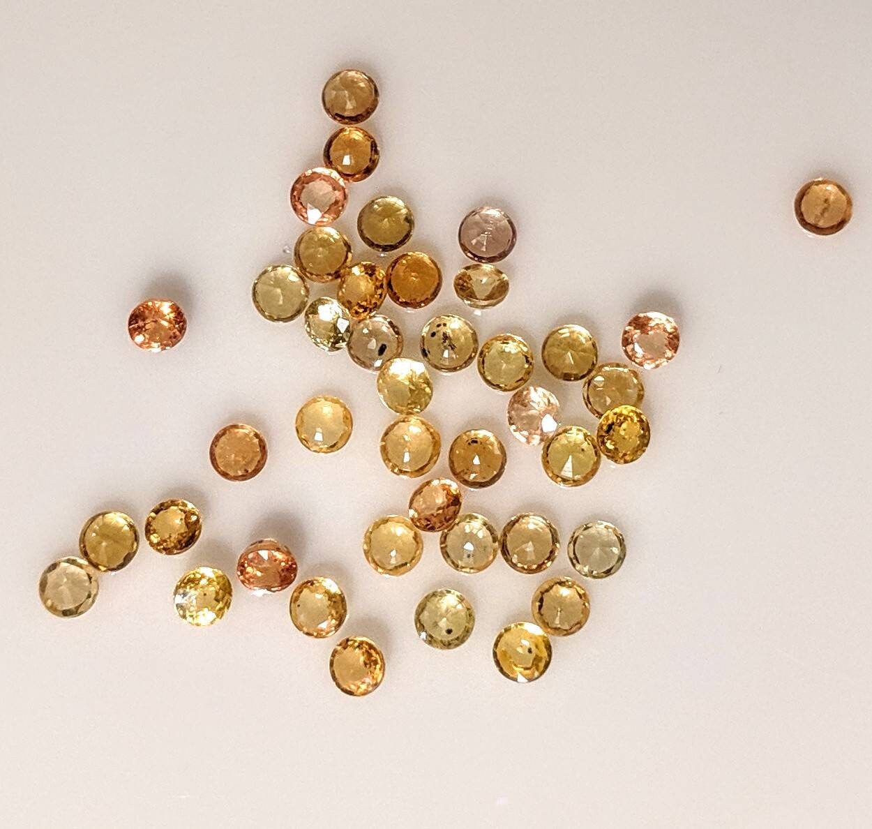 10ct Natural Golden Yellow Sapphire Loose Stones - 3.5mm Round VS Quality, September Birthstone Bulk Lot | Wholesale for Jewelry Making, Engagement Rings & Birthstone Gifts
