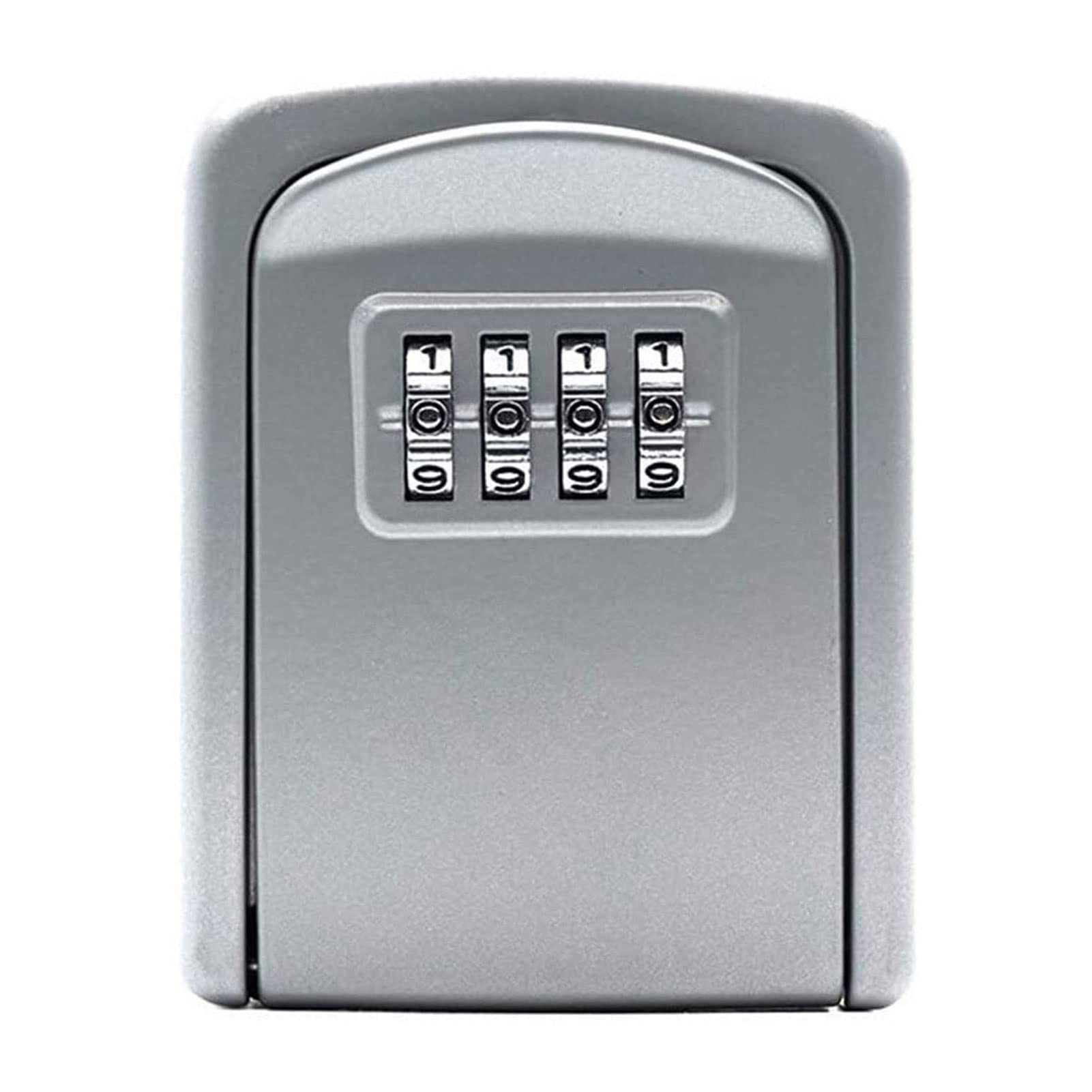 Skadler 4 Digit Combination Key Storage Lock Box - Wall Mounted Resettable Code Key Safe for Home, Office, Outdoor & Indoor Use - Perfect for Spare Keys, Airbnb, Vacation Rentals (Silver)