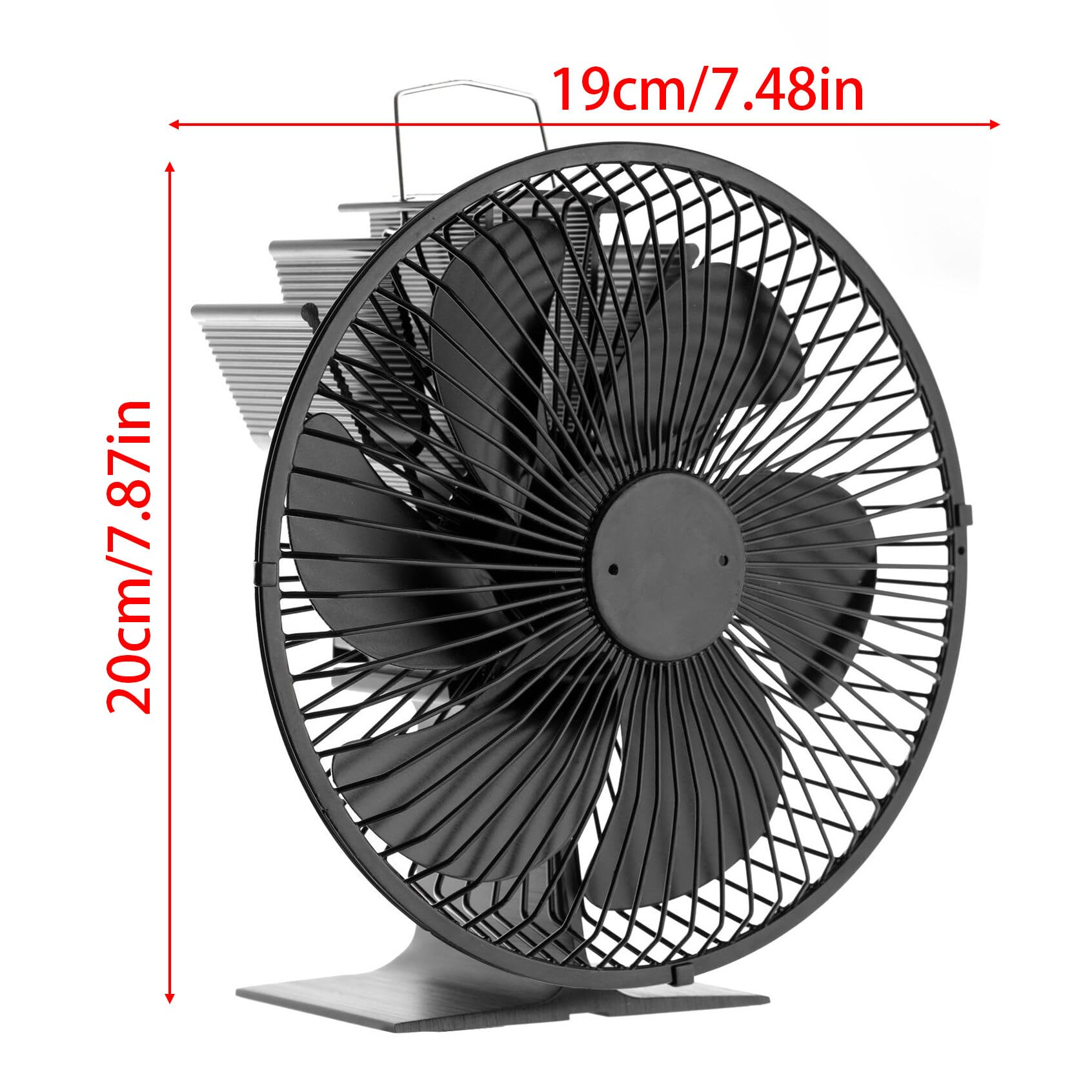 Efficient Heat Powered Fireplace Fan - Silent Wood Stove Fan with Hood for Home, Kitchen & Camping | Low Energy Consumption, Quiet Operation & Warm Air Circulation for Cozy Heating