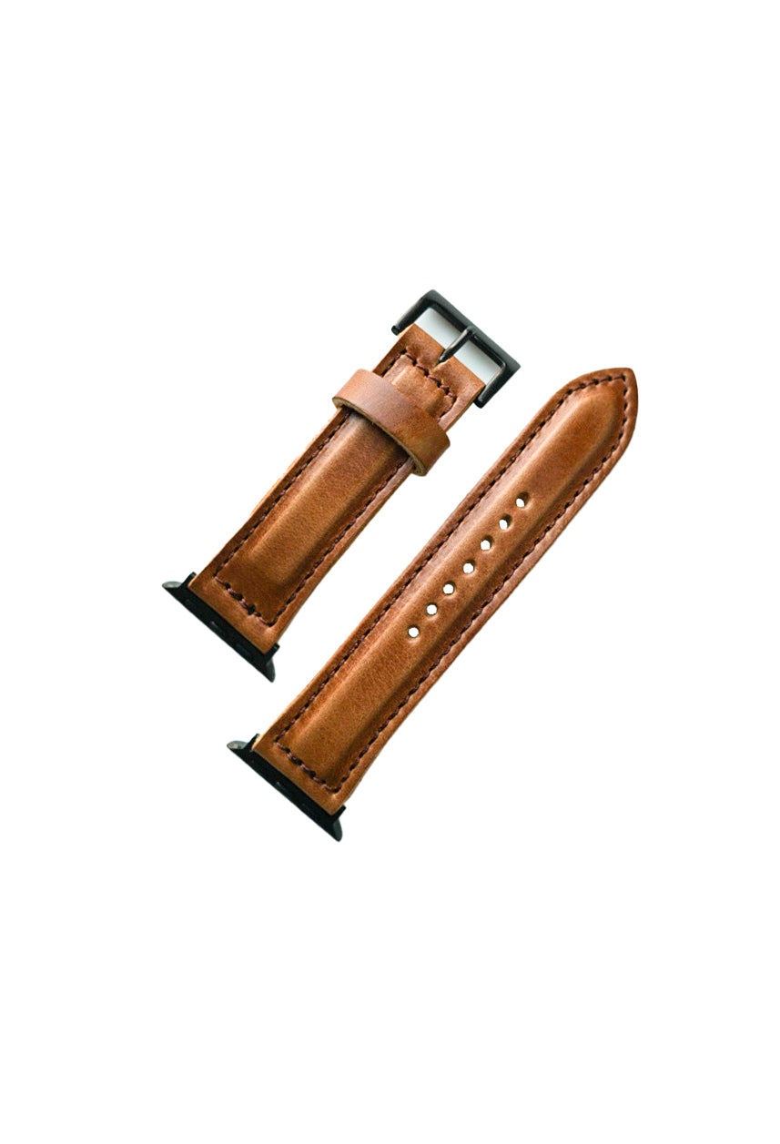 Premium Apple Watch Band - Limited Edition Hurricane Chestnut Leather Strap for Apple Watch Series 9/8/7/SE - Stylish & Durable Replacement Band for Workouts, Office & Everyday Wear
