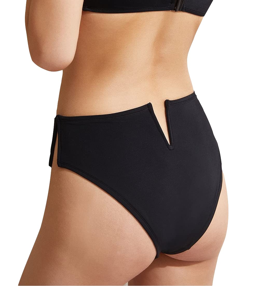 OYE Swimwear Victoria High Waist Bikini Bottom - Black Women's Swimwear for Beach, Pool & Vacation | Sexy & Comfortable Swim Bottoms