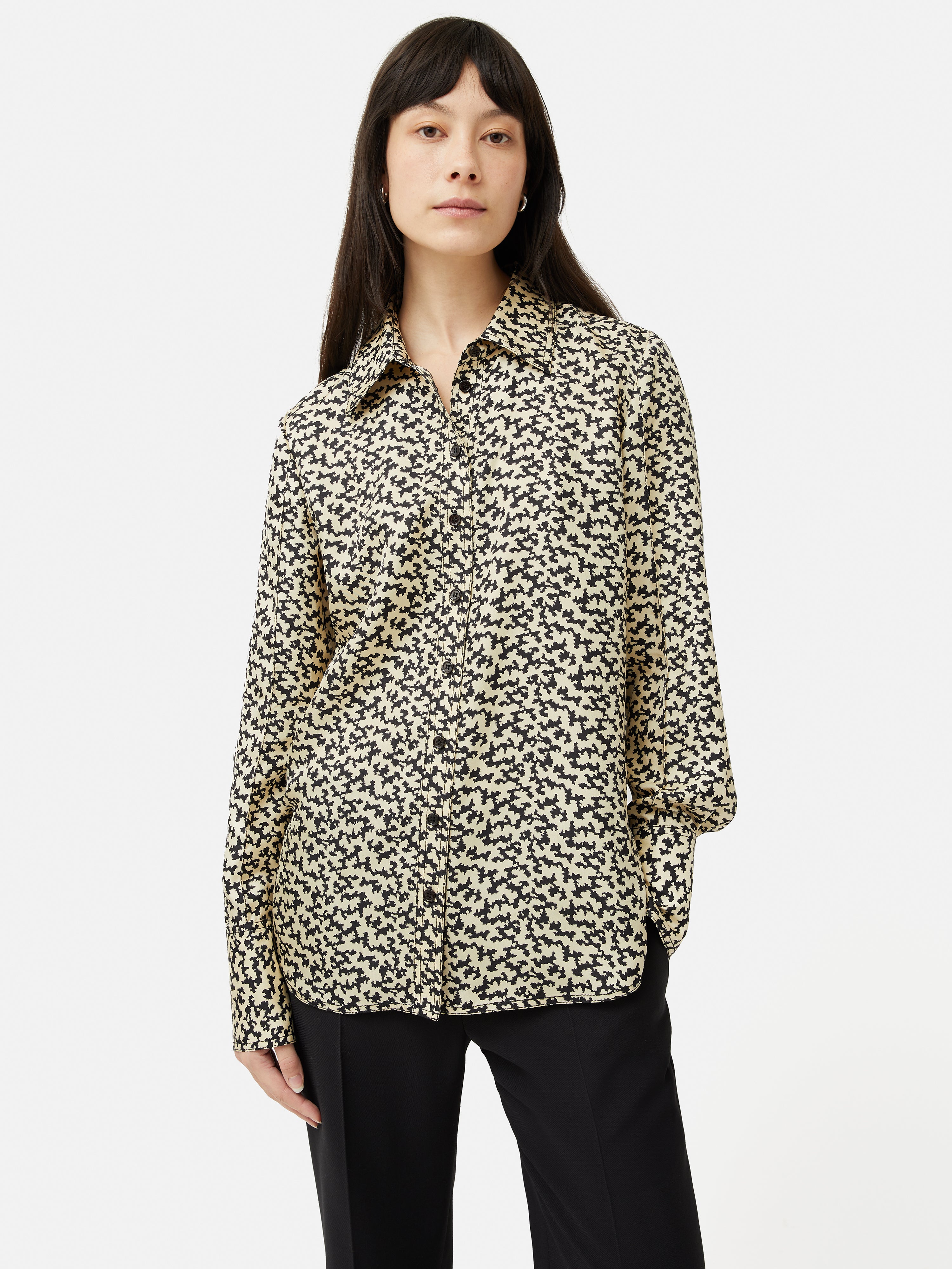 Reef Odyssey Silk Twill Shirt for Men - Premium Monochrome Hawaiian Style Beach Shirt | Perfect for Vacation, Summer Outfits & Tropical Getaways