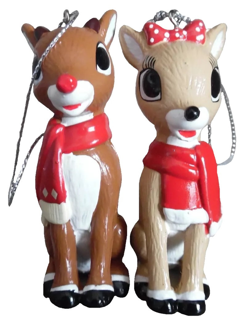 3 Rudolph the Red-Nosed Reindeer® Christmas Ornaments with Scarf - Festive Holiday Tree Decorations for Xmas Party & Home Decor