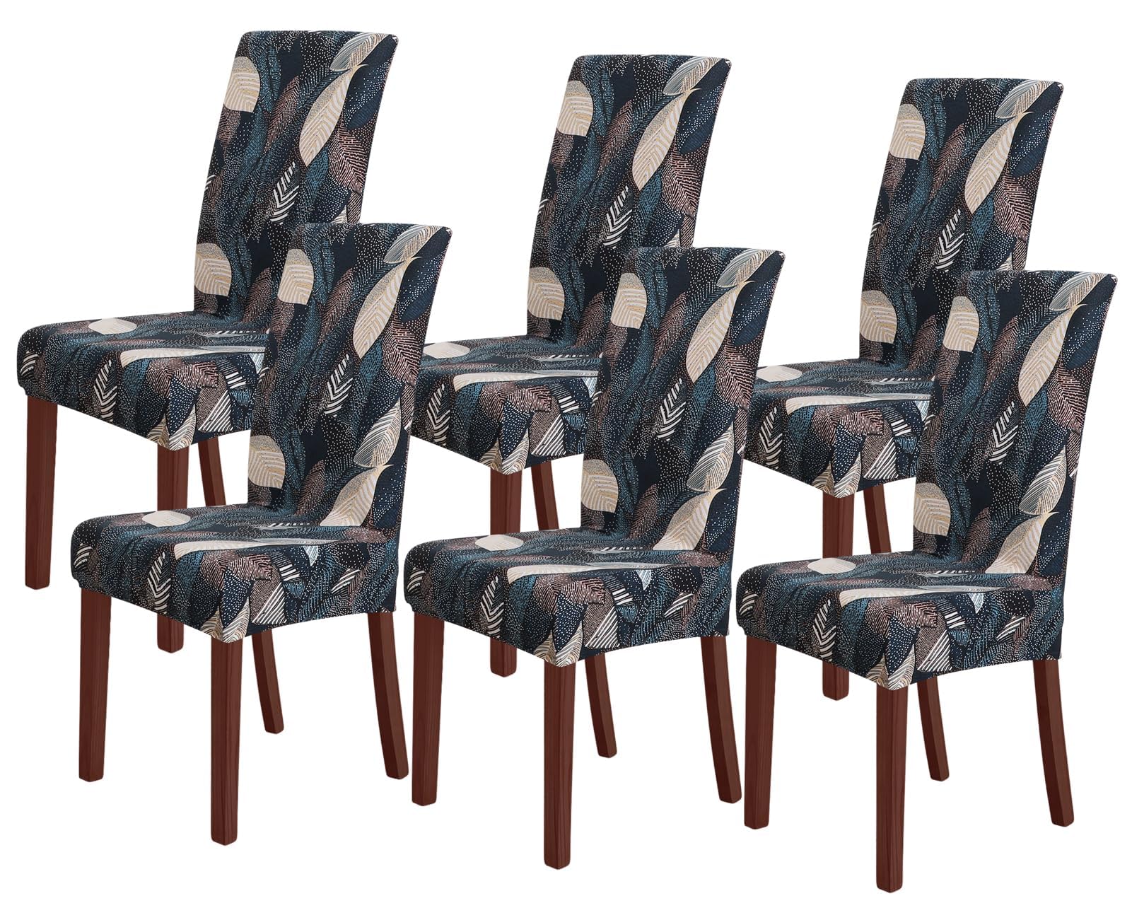 FORCHEER Stretch Dining Chair Covers Set of 6 - Floral Pattern Washable Slipcovers for Kitchen & Dining Room Chairs | Perfect for Home Decor, Parties & Everyday Use