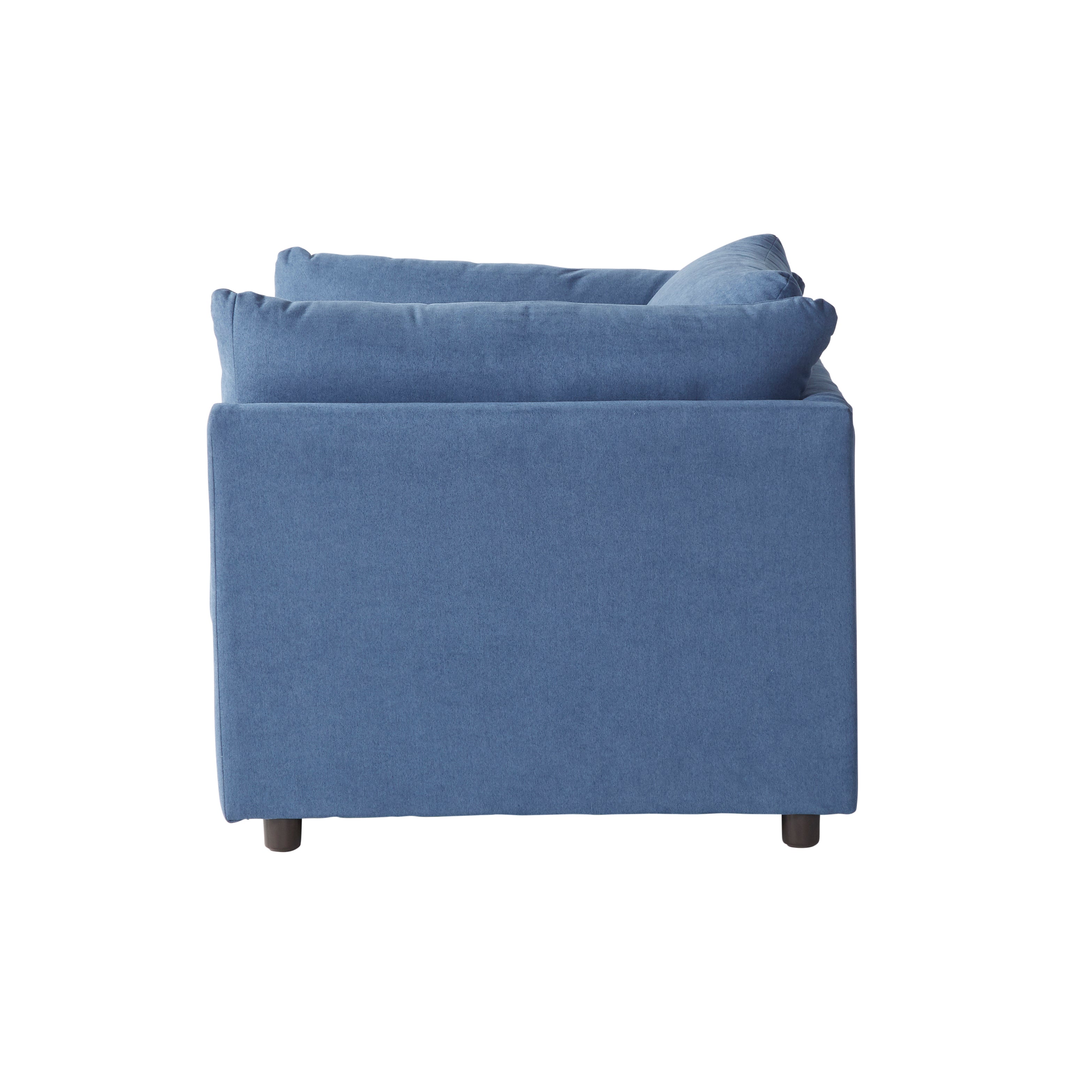 Roundhill Furniture Enda Oversized Pillow Back Cuddler Arm Chair - Plush Comfort for Living Room, Bedroom & Reading Nook - Navy Blue Upholstered Lounge Chair for Relaxing & Lounging