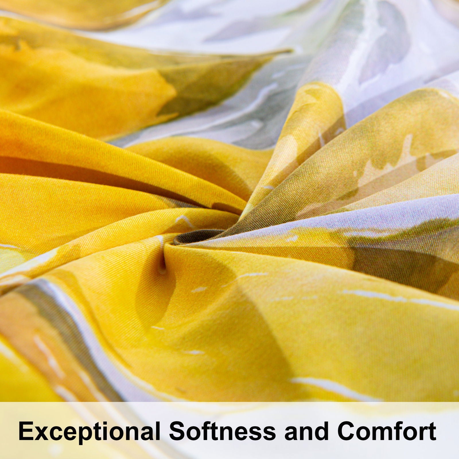 NTBAY 3-Piece Sunflower Print Microfiber Duvet Cover Set - Queen Size, Soft & Breathable Bedding for Cozy Bedroom Decor