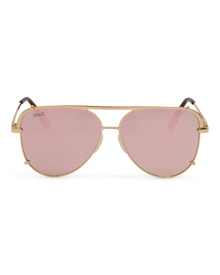 Dax SHAY Gold Sunglasses for Women - Trendy UV Protection Fashion Shades for Beach, Driving & Outdoor Activities