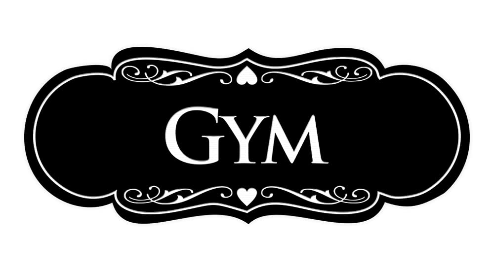 ByLITA Designer Gym Sign (Black) - Large Fitness Studio Decor for Home & Commercial Gyms - Motivational Workout Wall Art