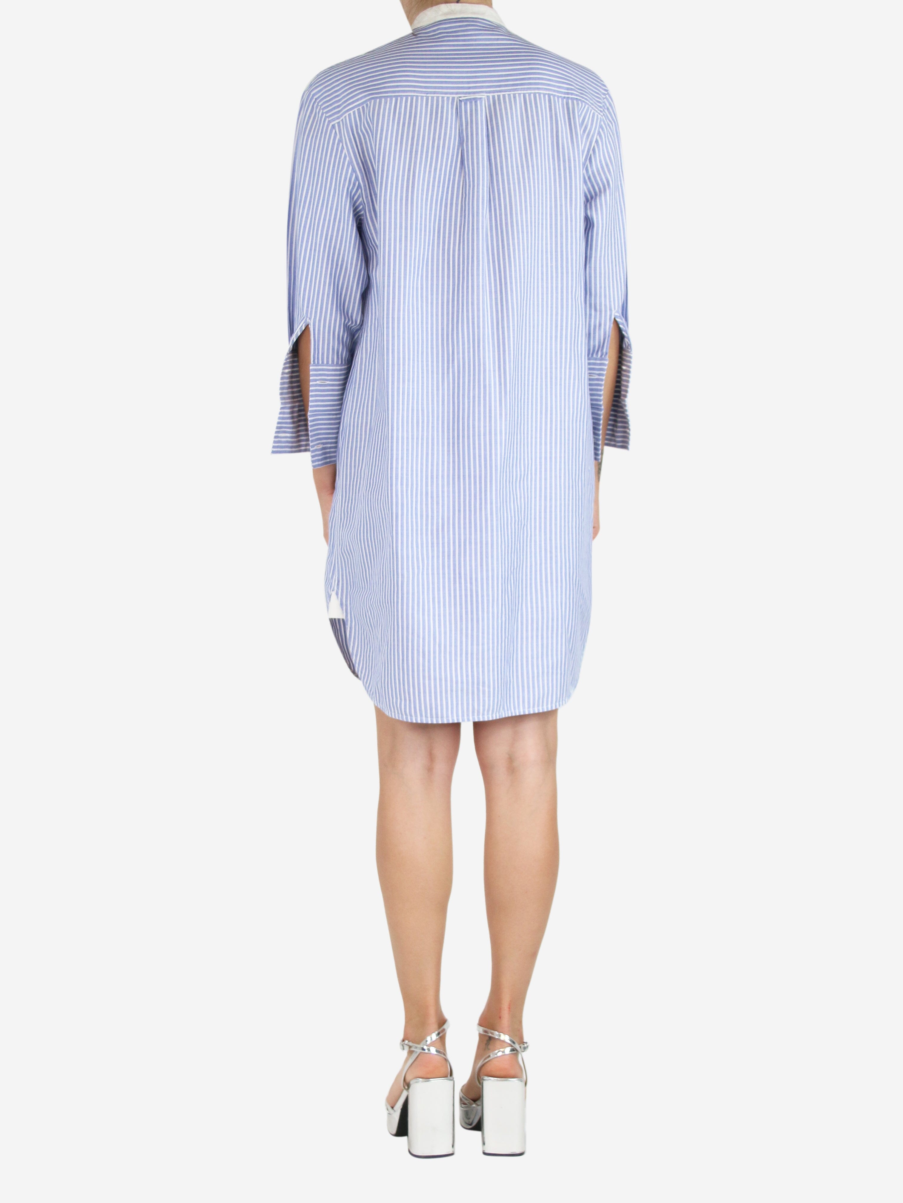Blue Striped Long Shirt Dress - Size UK 8 (US 6) - Women's Casual Summer Maxi Dress for Beach, Travel & Everyday Wear