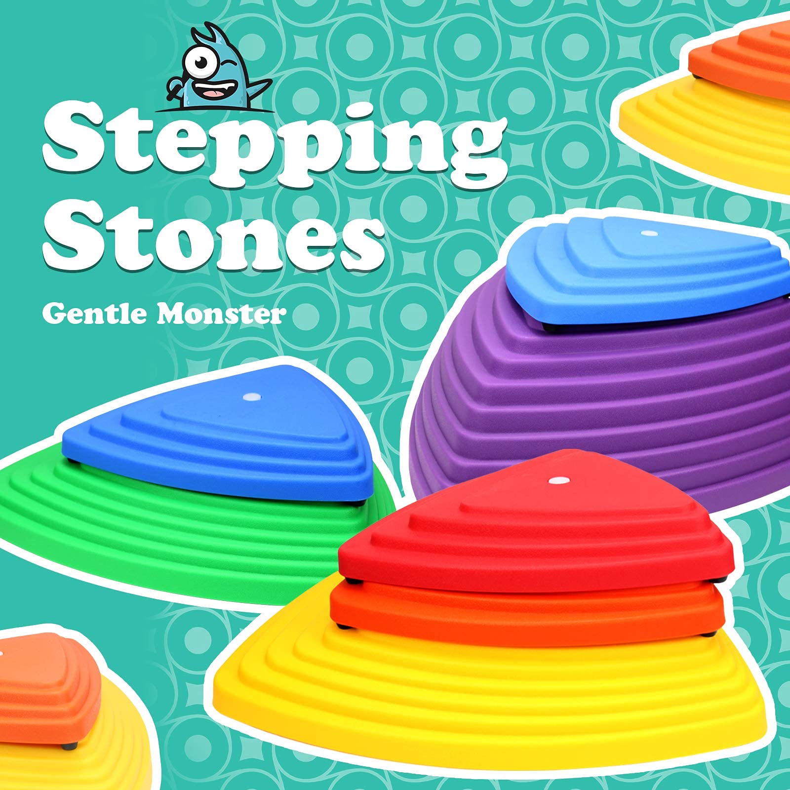 Gentle Monster Stepping Stones for Kids - 11 PCS Non-Slip Balance Stepping Stones Set for Indoor/Outdoor Play - Improve Coordination, Stability & Motor Skills - Perfect for Backyard, Playroom & Preschool Activities