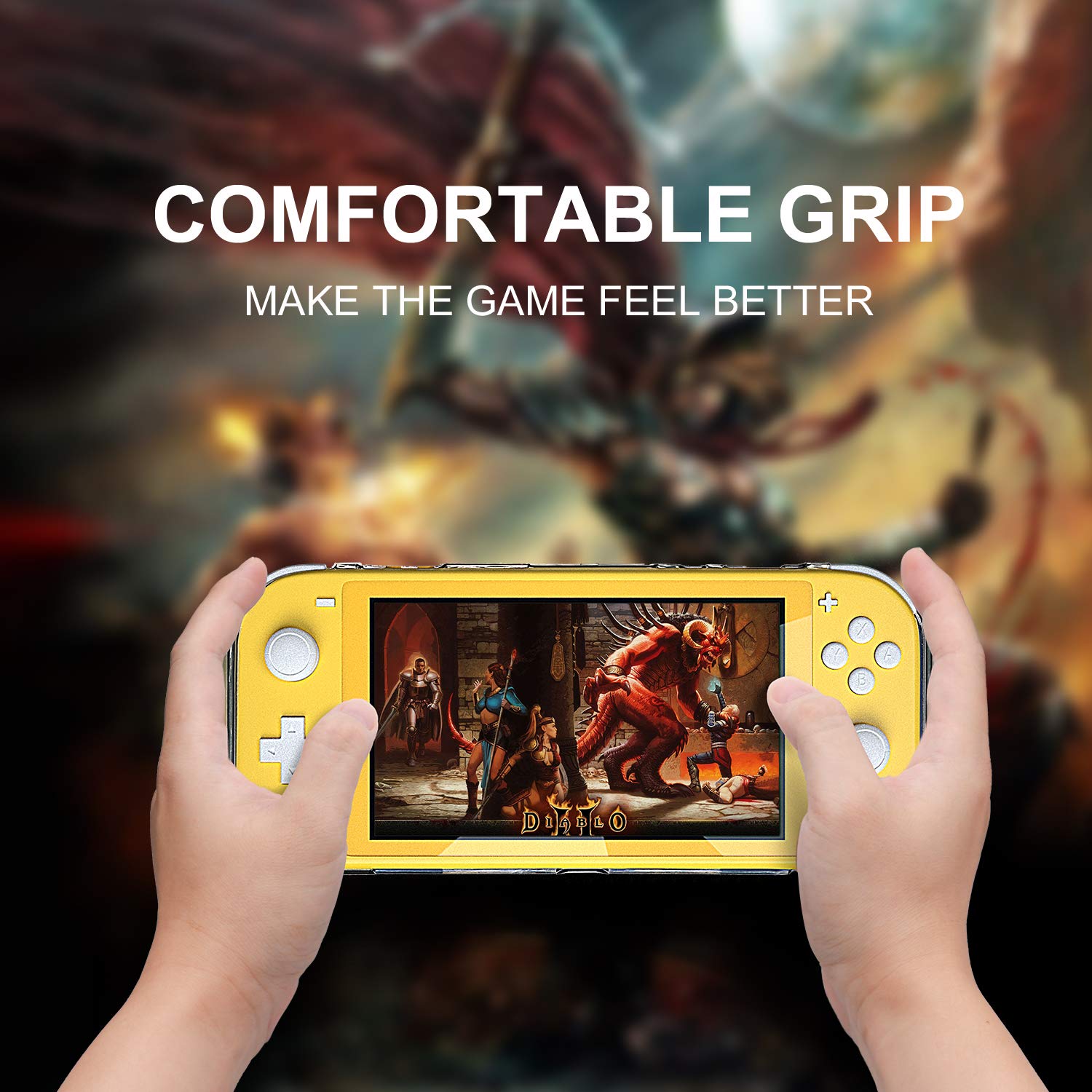 Durable TPU Protective Case for Nintendo Switch Lite with Tempered Glass Screen Protector - Clear Transparent Cover for Gaming, Travel & Everyday Use