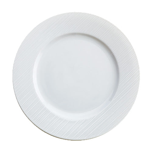 Alani 024312 Embossed Round Dinner Plates - 10 5/8 Inch Porcelain Plates, Set of 24 - Elegant Tableware for Restaurants, Weddings & Special Occasions