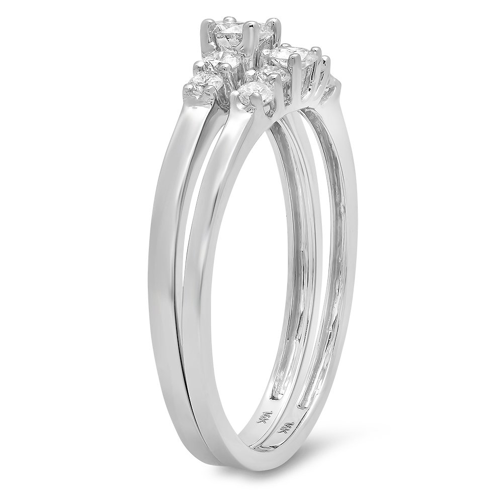 0.52 Carat Round Cut Diamond Engagement Ring Set in 14K White Gold for Women - Dazzlingrock Bridal Jewelry Collection | Perfect for Proposals, Weddings & Anniversary Gifts