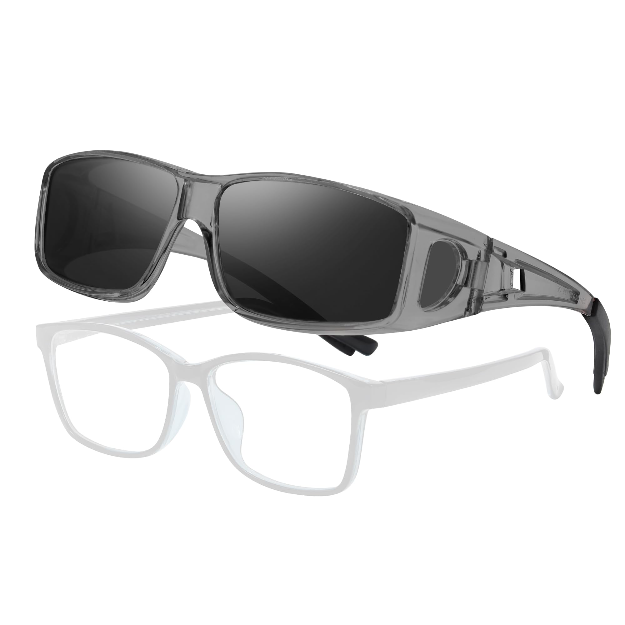 LVIOE Polarized Wrap Around Sunglasses for Men & Women - Over Glasses Fit with UV400 Protection - Perfect for Driving, Fishing & Outdoor Activities
