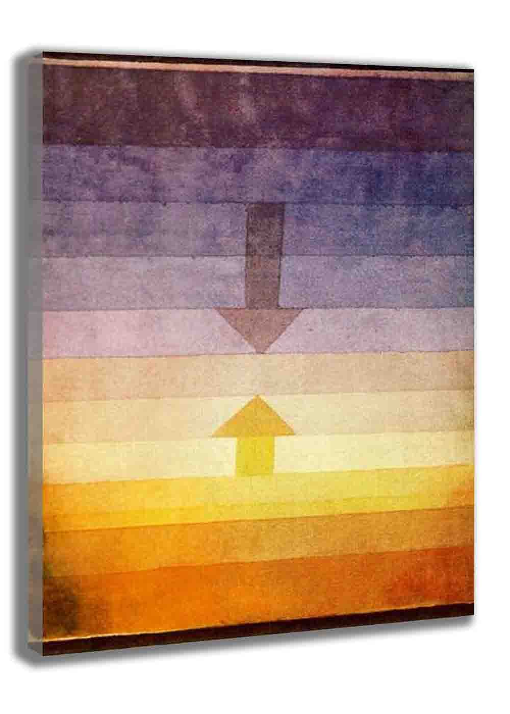 Paul Klee 'Separation in the Evening' Framed Oil Painting Reproduction - Premium Canvas Wall Art for Living Room, Bedroom & Office Decor (24x33 inch/60x85cm, Ready to Hang) - Perfect for Art Lovers, Home Styling & Gift Giving