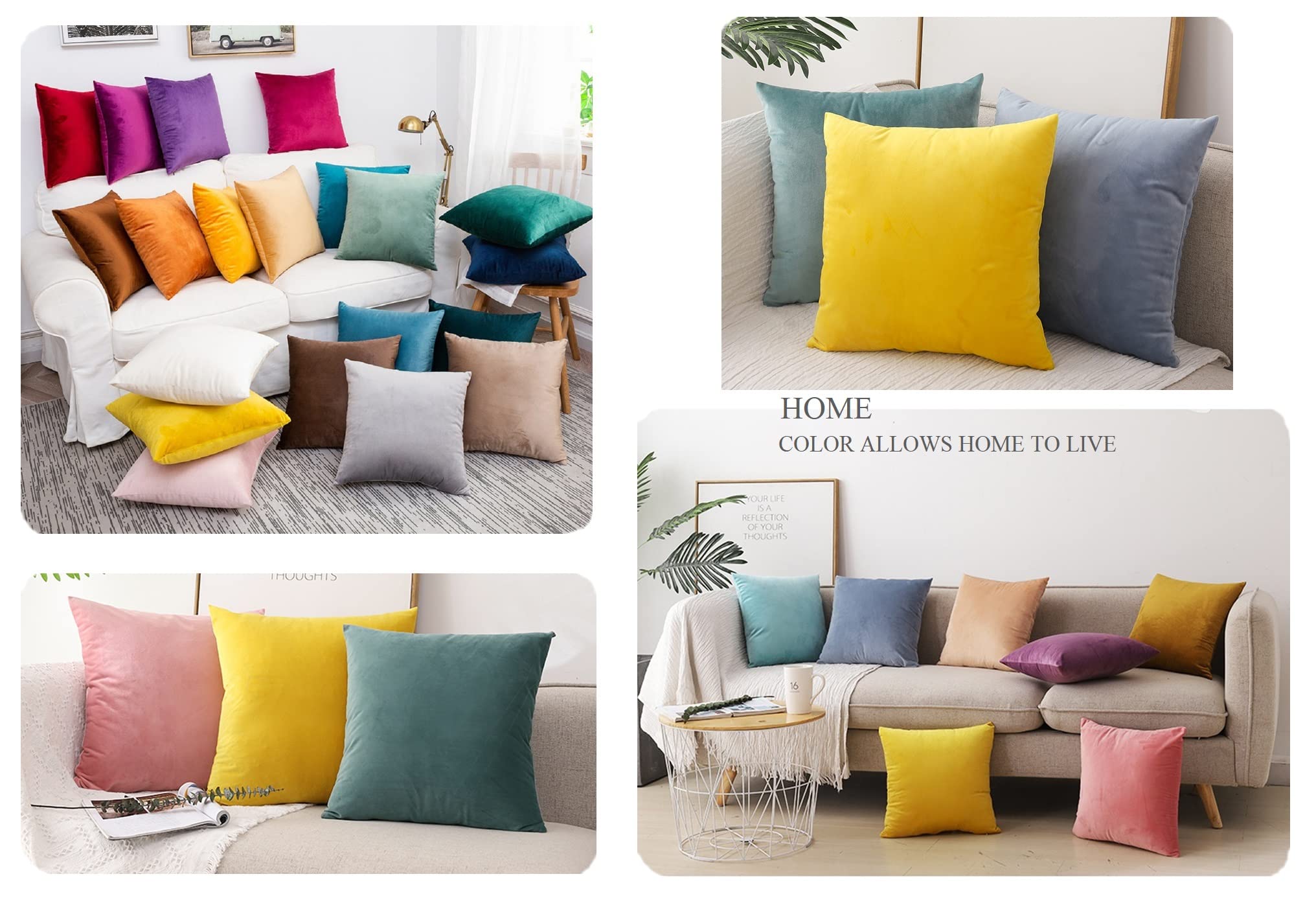 Velvet Pillow Covers Set of 2 - 18x18 Inch Soft Square Decorative Throw Pillow Cases for Sofa, Bed, Couch & Car - Luxurious Purple Velvet Cushion Covers (45x45 cm) - Perfect for Home Decor, Living Room & Bedroom Accents