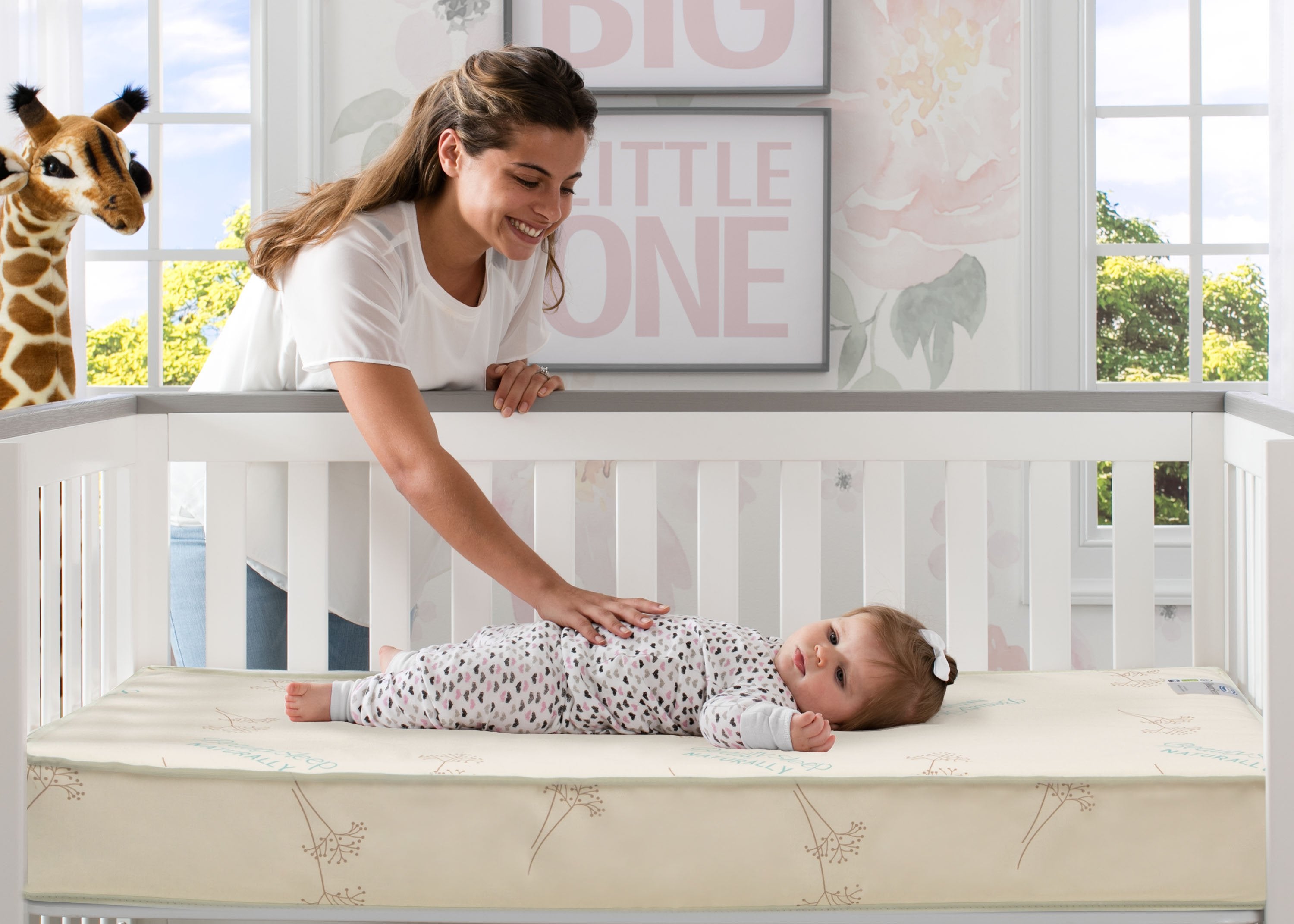 SlumberTime Naturally 4 Inch Mini Crib Mattress - 100% Organic Cotton Fitted Sheet for Newborn & Toddler - Perfect for Nursery, Daycare & Travel Cribs
