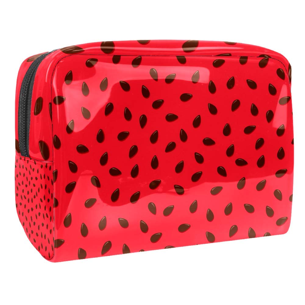 Portable Waterproof Makeup Bag with Zipper - Travel Toiletry Organizer for Women - Compact Cosmetic Pouch (Black) - Perfect for Travel, Gym & Daily Essentials Storage