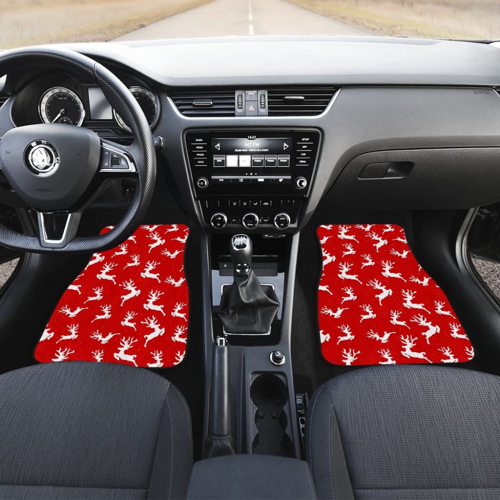 Premium Christmas Reindeer Car Floor Mats - Non-Slip Holiday Auto Accessories for Gifts & Decor | Perfect for Winter Road Trips & Festive Car Decorations