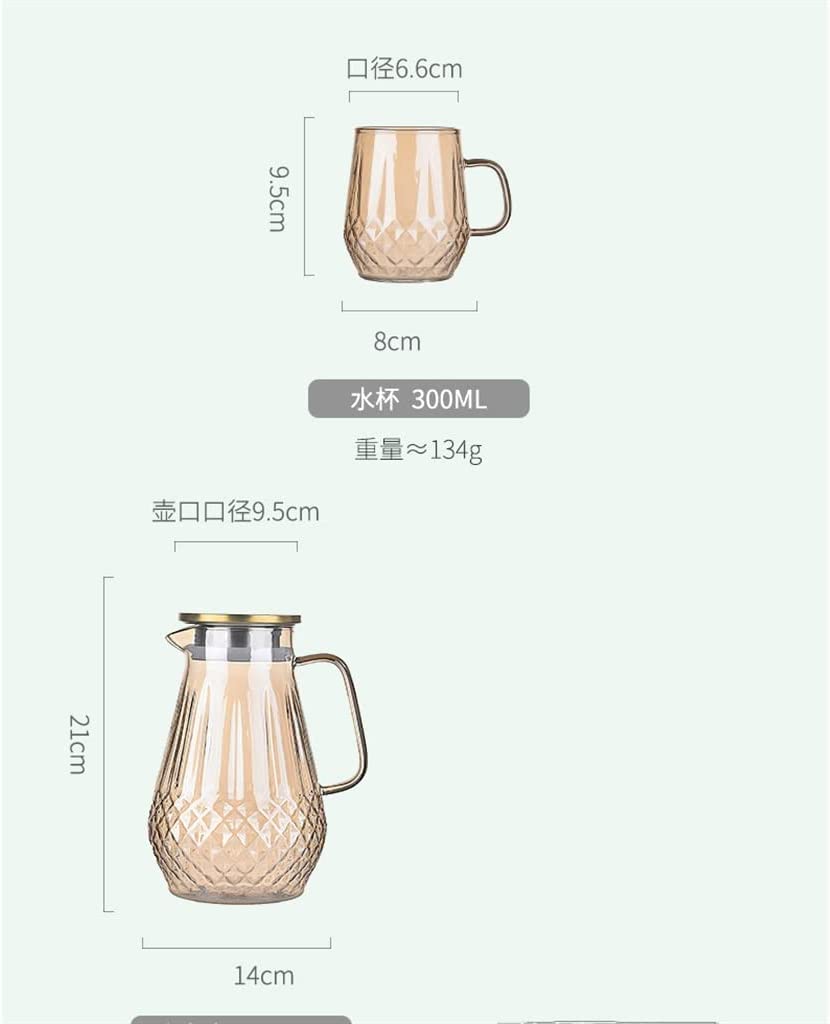 Premium Glass Tea Kettle Set - Heat Resistant & Large Capacity Cold Brew Pitcher - Perfect for Iced Tea, Herbal Infusions & Home Brewing (One Color) - Ideal for Kitchen, Office & Outdoor Use