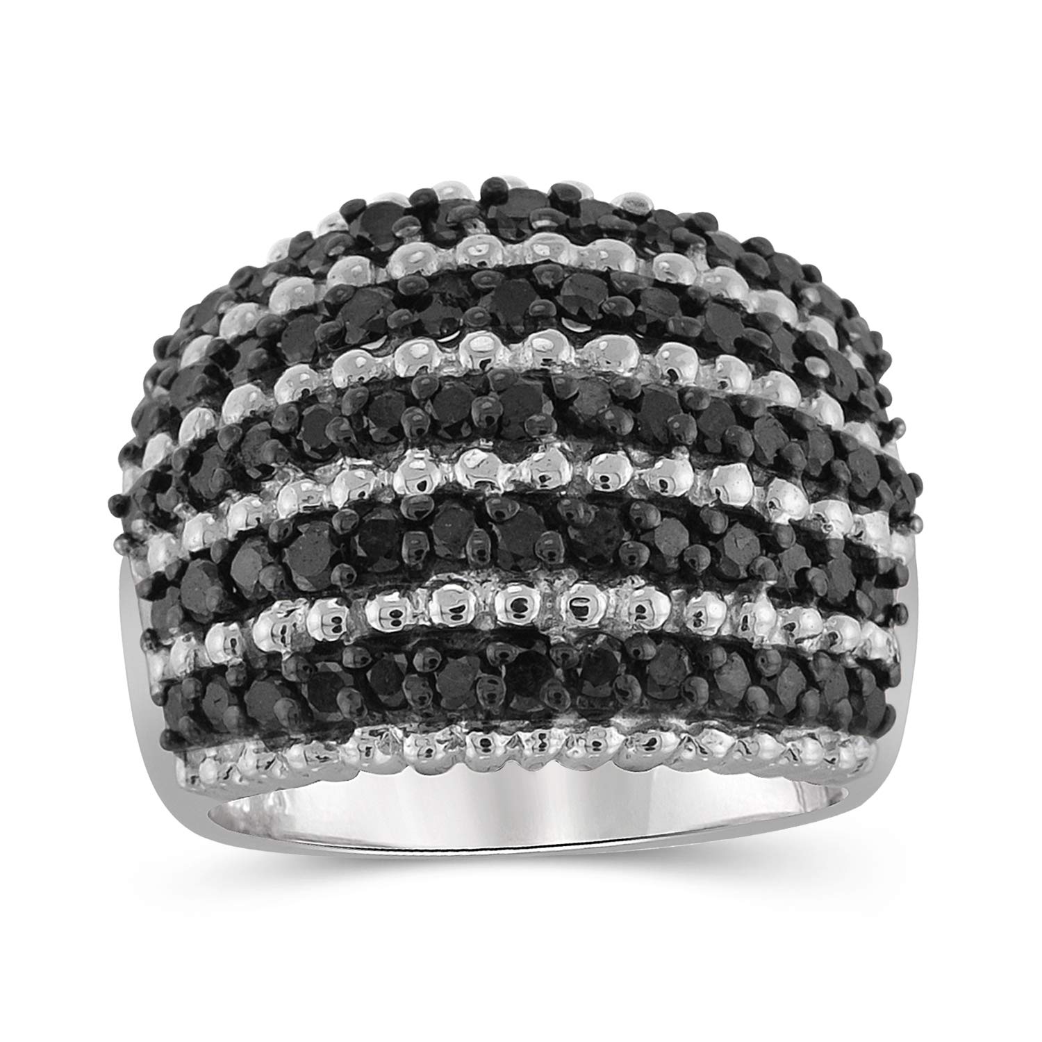 JEWELEXCESS 2 Carat Black Diamond Ring for Women - Sterling Silver Engagement & Wedding Band | Perfect for Everyday Wear, Anniversary Gifts & Special Occasions