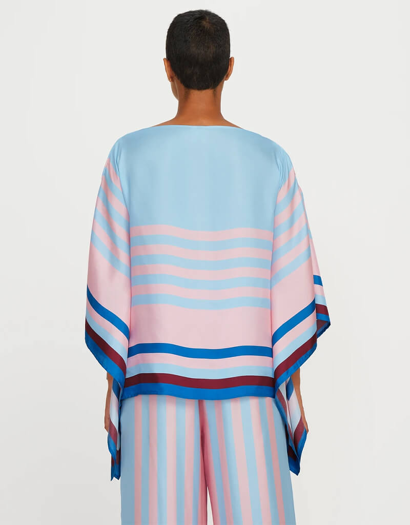 Luxury Blue Satin Silk Kaftan Set - Elegant Soft Loungewear for Women | Perfect for Beach Cover-Up, Bridal Party, and Resort Wear
