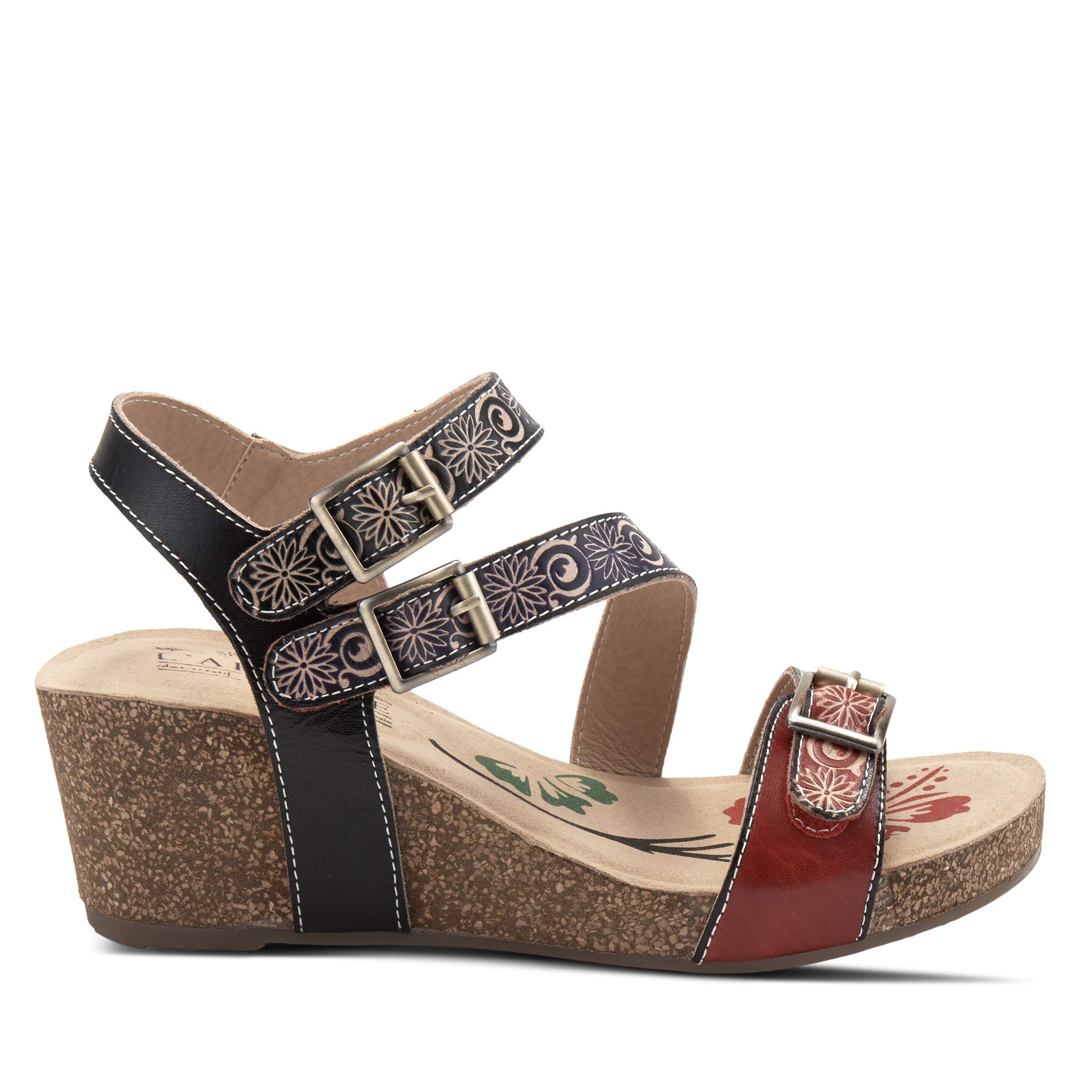 Spring Step L'Artiste Women's Tanja Comfortable Leather Sandals with Cushioned Footbed - Perfect for Summer, Beach, and Casual Outings