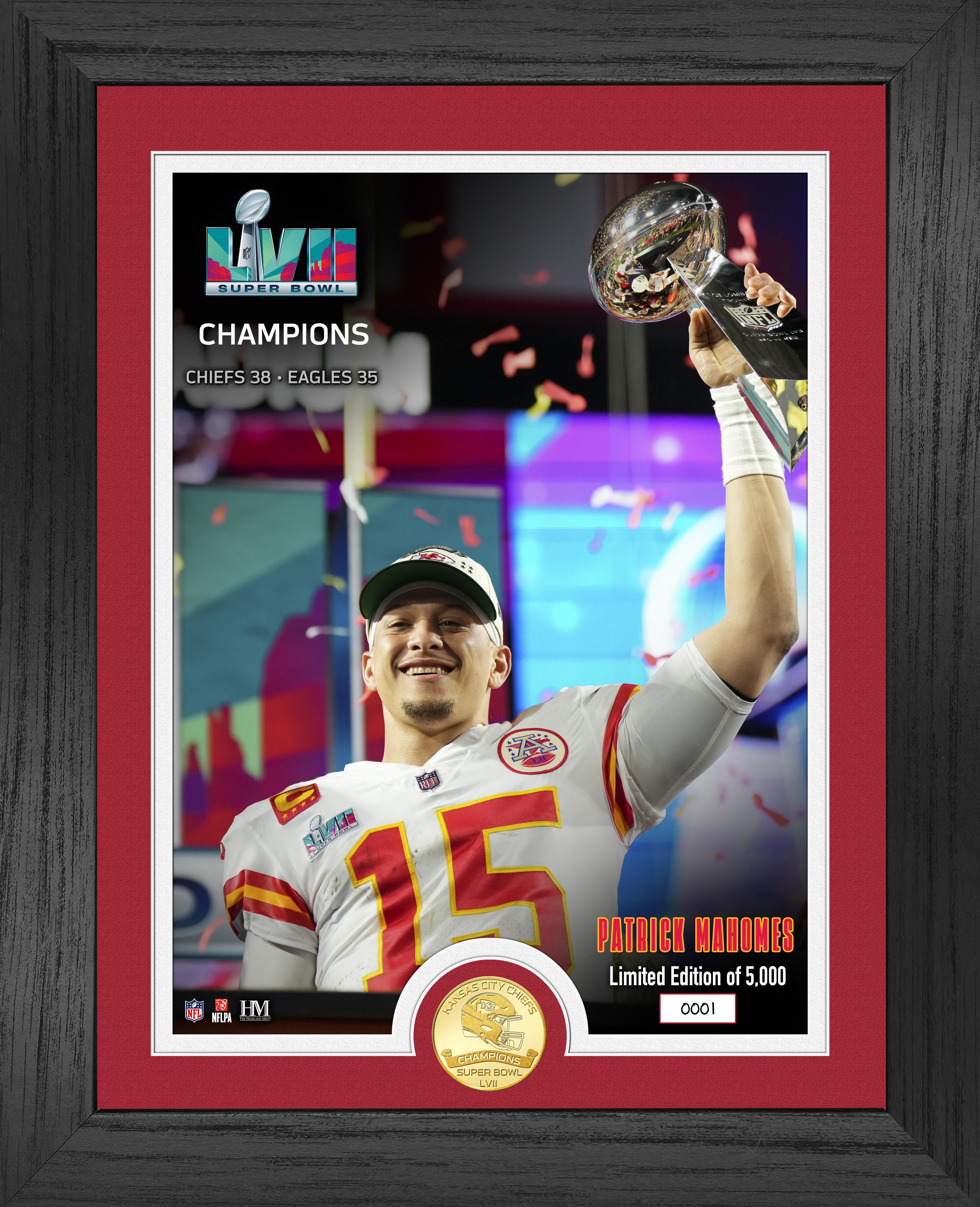 Patrick Mahomes Chiefs Super Bowl LVII Champions Commemorative Bronze Coin Trophy - Limited Edition Collectible for Football Fans, Sports Memorabilia Display, Man Cave Decor, Gift for NFL Enthusiasts