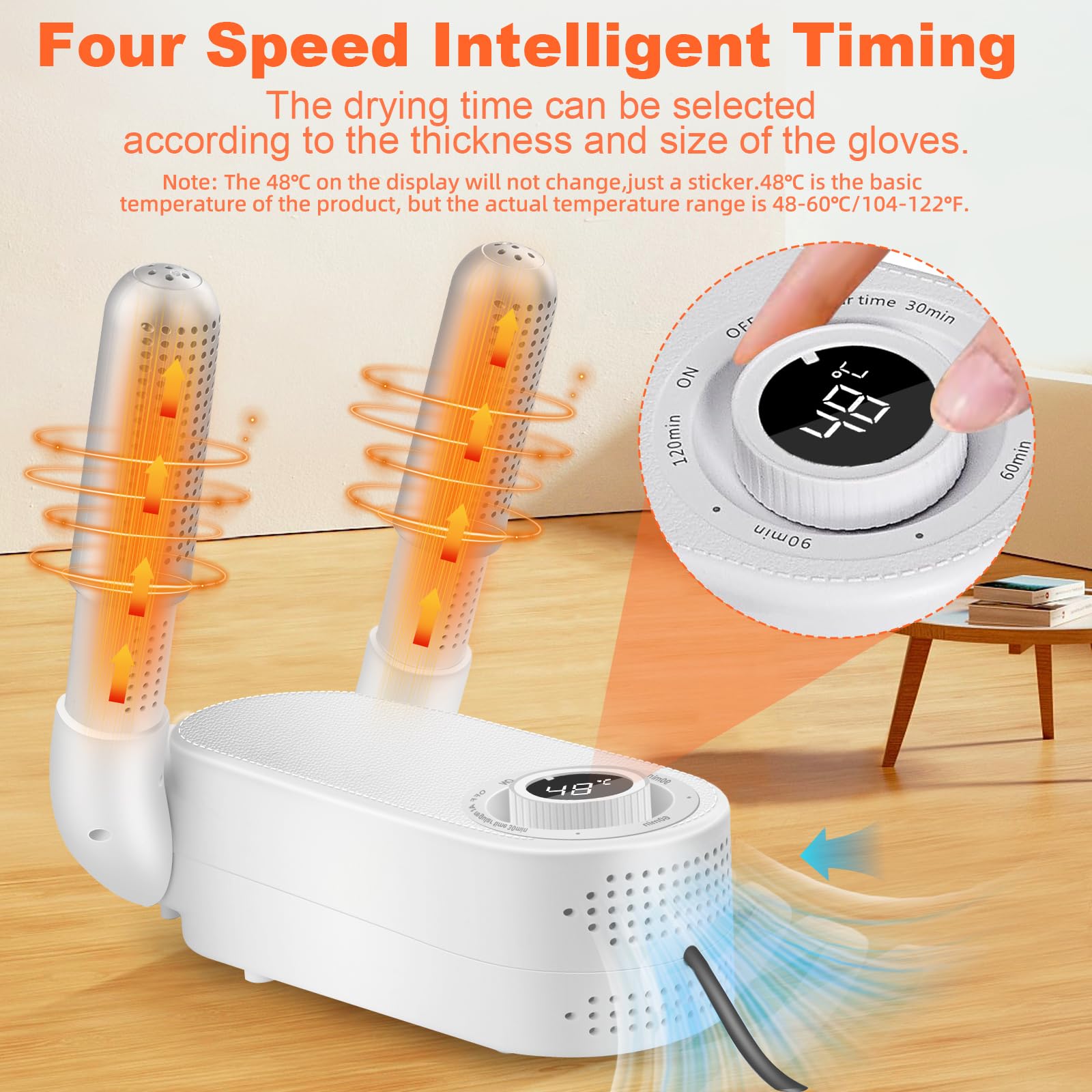 Kids & Adults Boxing Glove Dryer with Intelligent Timer - Constant Temperature Punching Gloves Deodorizer for Home & Gym Use - Eliminates Odors Quickly & Safely