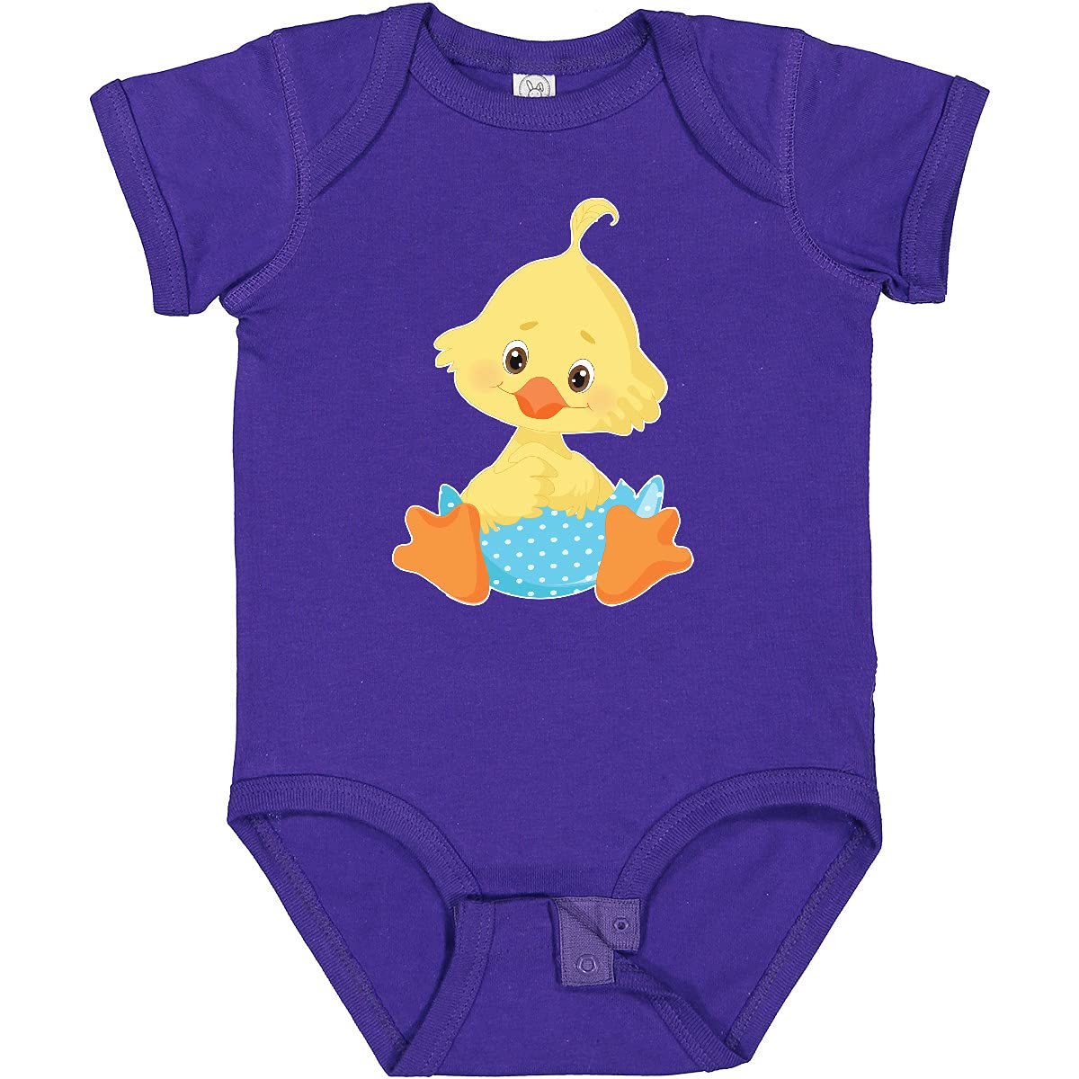 Inktastic Cute Easter Chick in Blue Easter Egg Baby Bodysuit - Soft Cotton Onesie for Infants, Toddler Easter Outfit, Spring Holiday Photo Shoot, Baby Shower Gift