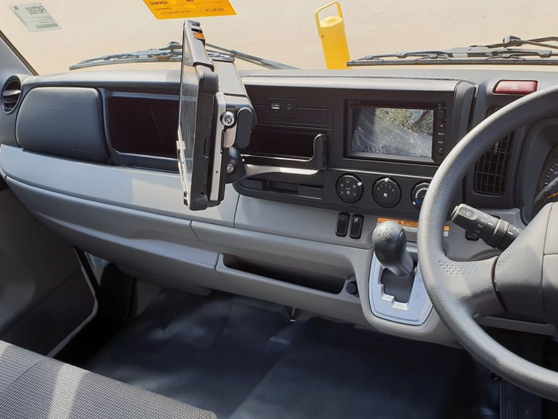 Industrial Evolution InDash Mount for Mitsubishi Fuso Canter (2010+) - Secure Dashboard Phone Holder for Truck Drivers - Perfect for GPS Navigation & Hands-Free Calling