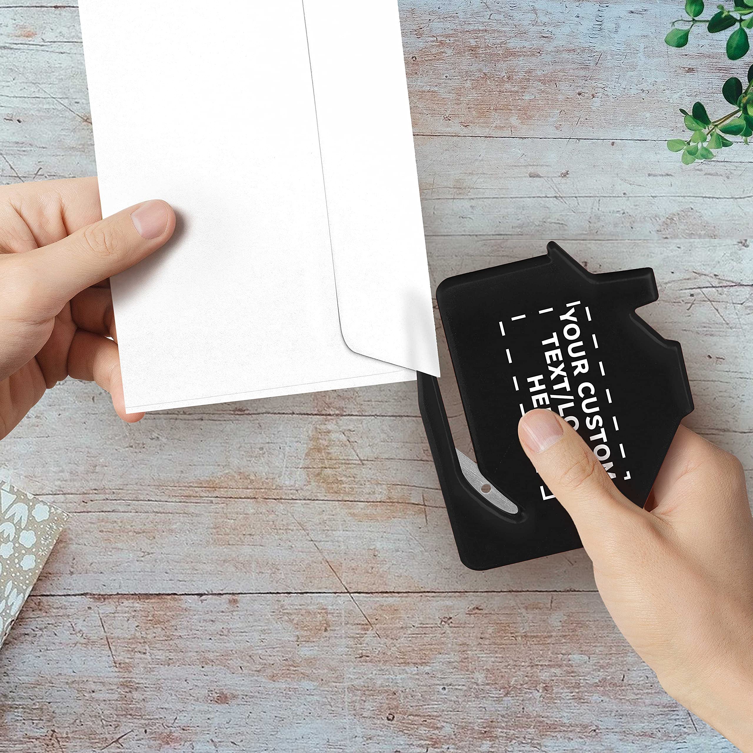 Custom House Letter Openers Set of 100 - Personalized Bulk Pack for Home & Office Use - Elegant Black Letter Opener - Perfect for Mail Opening, Office Supplies, Wedding Favors & Corporate Gifts