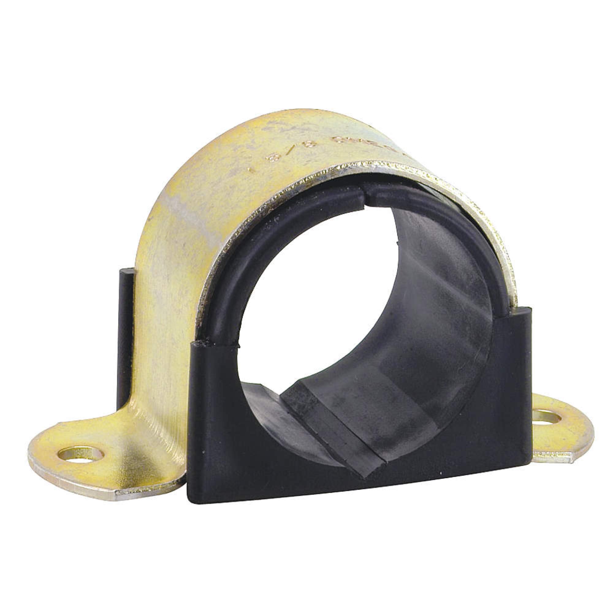 2 Hole Cushion Clamp for 3.5 Inch Pipe - Heavy Duty Rubber Grommet with Stainless Steel Band - Perfect for Plumbing, HVAC, and Automotive Applications
