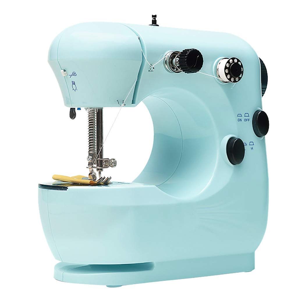 Fangren Portable Electric Mini Sewing Machine - Household Multifunctional Handheld Sewer (Blue) | Perfect for DIY Crafts, Clothing Repairs & Travel Sewing Projects