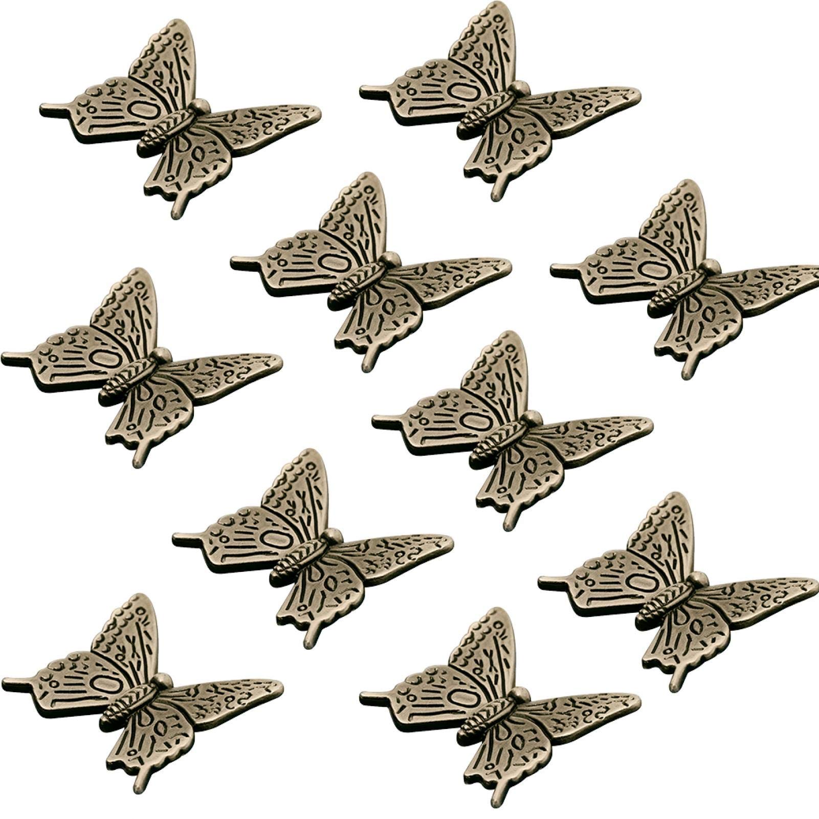 10 Pcs Vintage Butterfly Alloy Cabinet Knobs - Decorative Drawer Pull Handles for Dresser, Closet, Cupboard & Wardrobe | Perfect for Home Decor & Furniture Upgrade