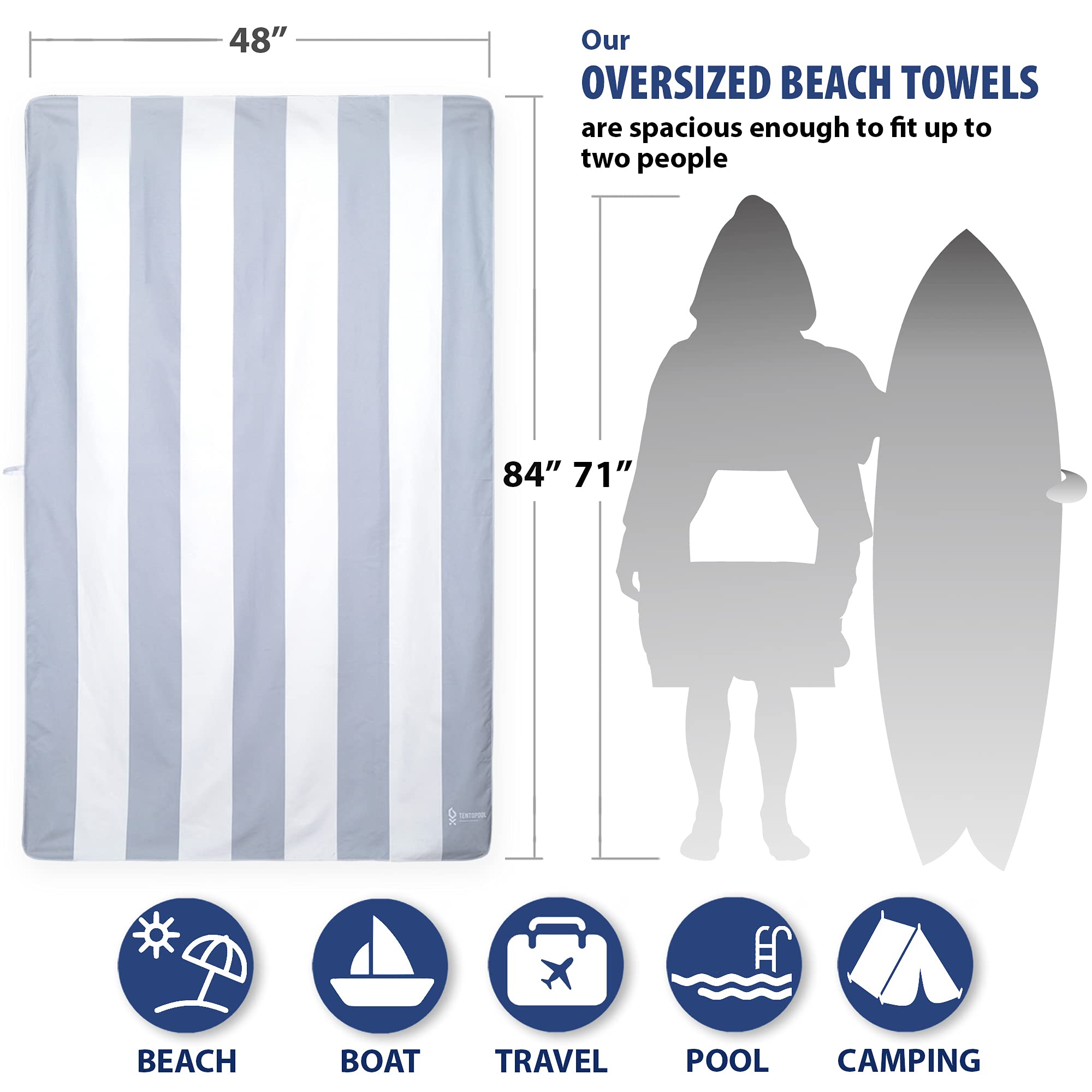 **Sand-Free Oversized Beach Towel 84