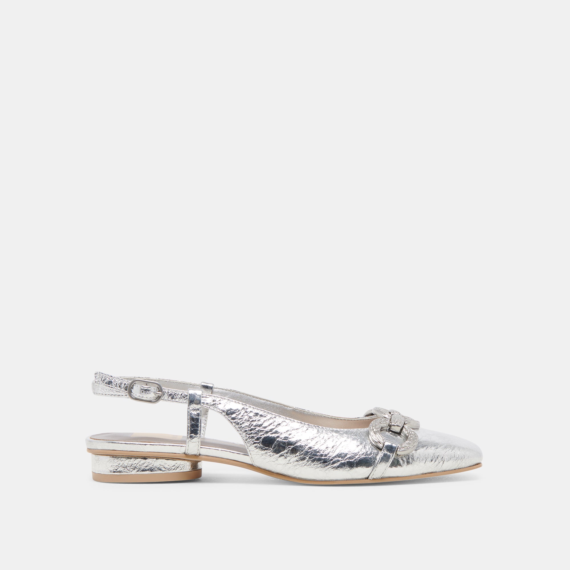 RAMANO FLATS SILVER DISTRESSED LEATHER - Women's Comfortable Slip-On Shoes for Casual Wear & Everyday Use
