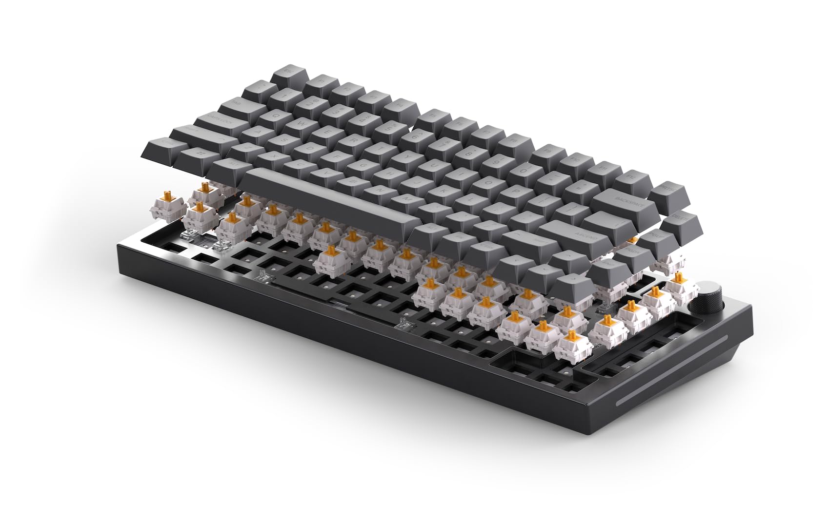 Glorious GMMK PRO 75% Modular Mechanical Gaming Keyboard - Barebone TKL (75% Layout), 1.5kg Aluminum Frame, Hot-Swappable 5-Pin Switches, RGB Backlit, ANSI US Layout - Black - Perfect for Esports, Streaming & Office Work