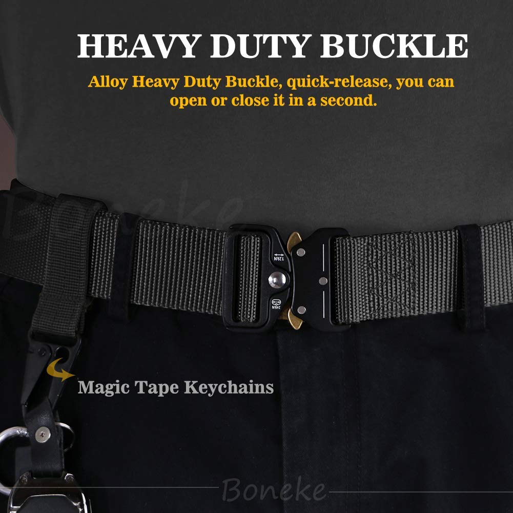Tactical Belt for Men - Military Nylon Web Belt with Heavy Duty Quick Release Buckle - Police Duty Belt for Military Training & Outdoor Activities - Perfect for Hiking, Camping & Tactical Gear