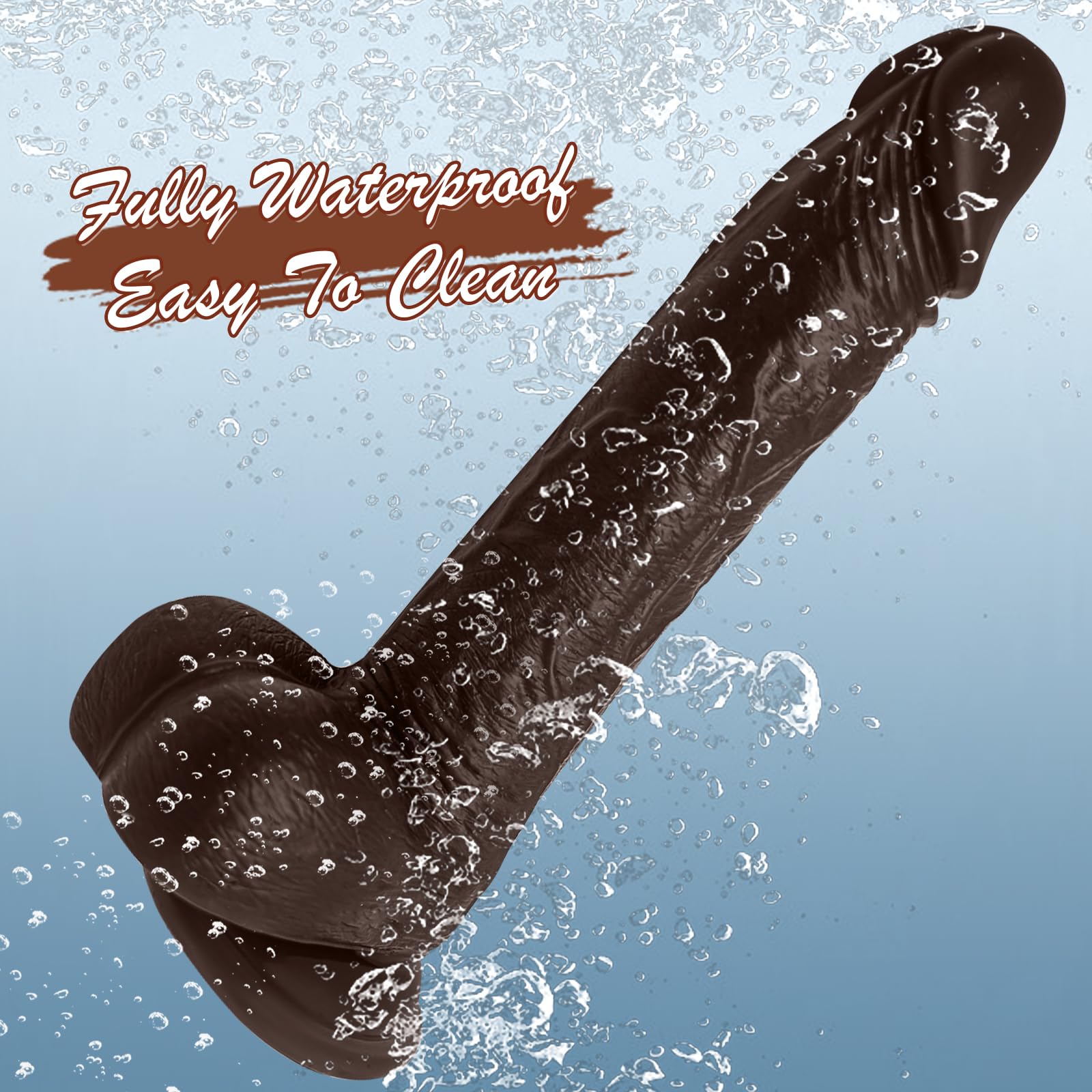 Realistic 8 Inch Anal Dildo for Women & Couples - Body-Safe G-Spot Stimulator with Strong Suction Cup | Adult Sex Toy for Solo Play & Partnered Fun (Dark Brown)