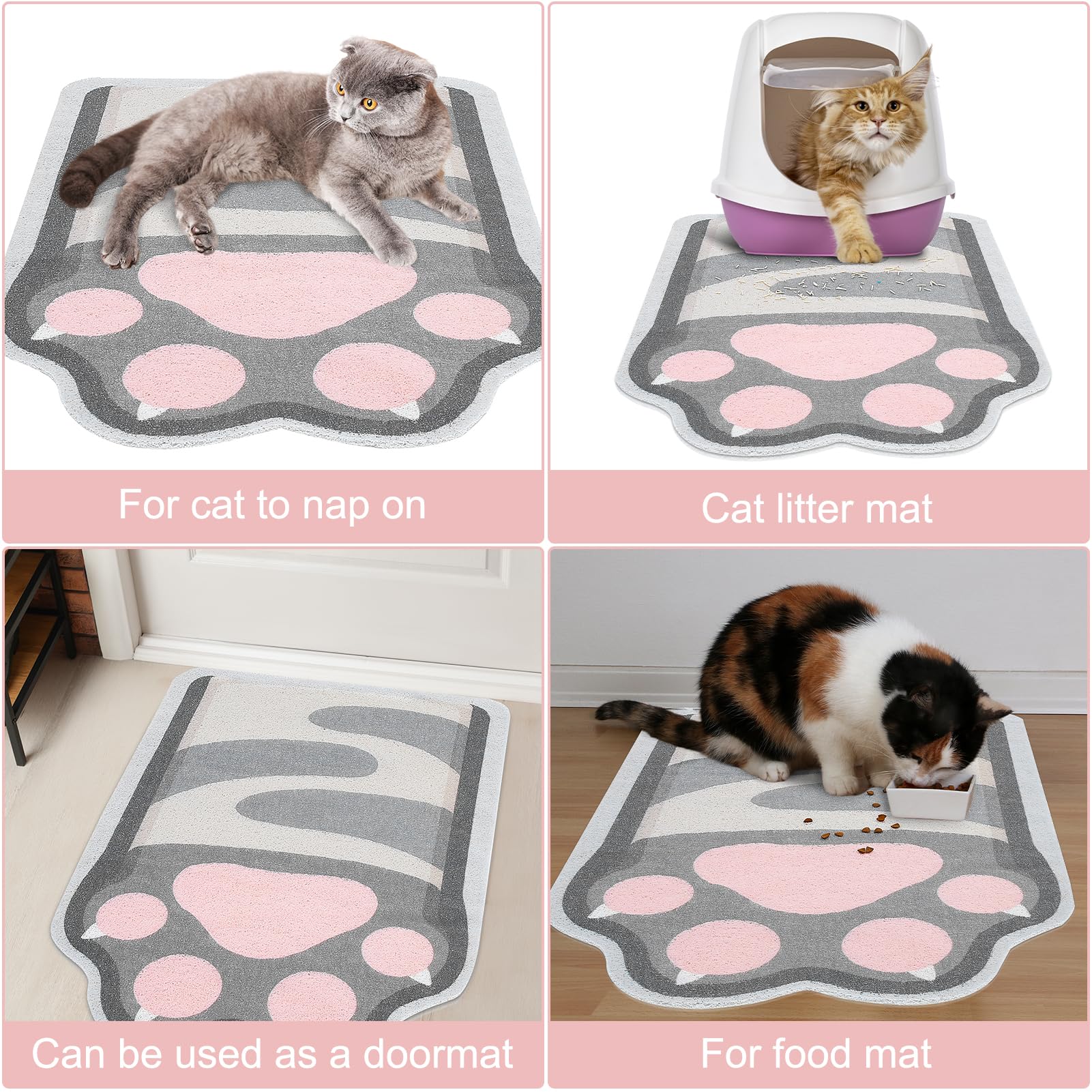 Premium Non-Slip Cat Litter Mat - Extra Large Unicorn Design Litter Box Mat with High Trapping Efficiency | Soft & Easy to Clean Kitty Litter Trapper Mat | Perfect for Hardwood Floors & Multi-Cat Homes | Cute Cat Accessories for Food Bowls & Litter Areas