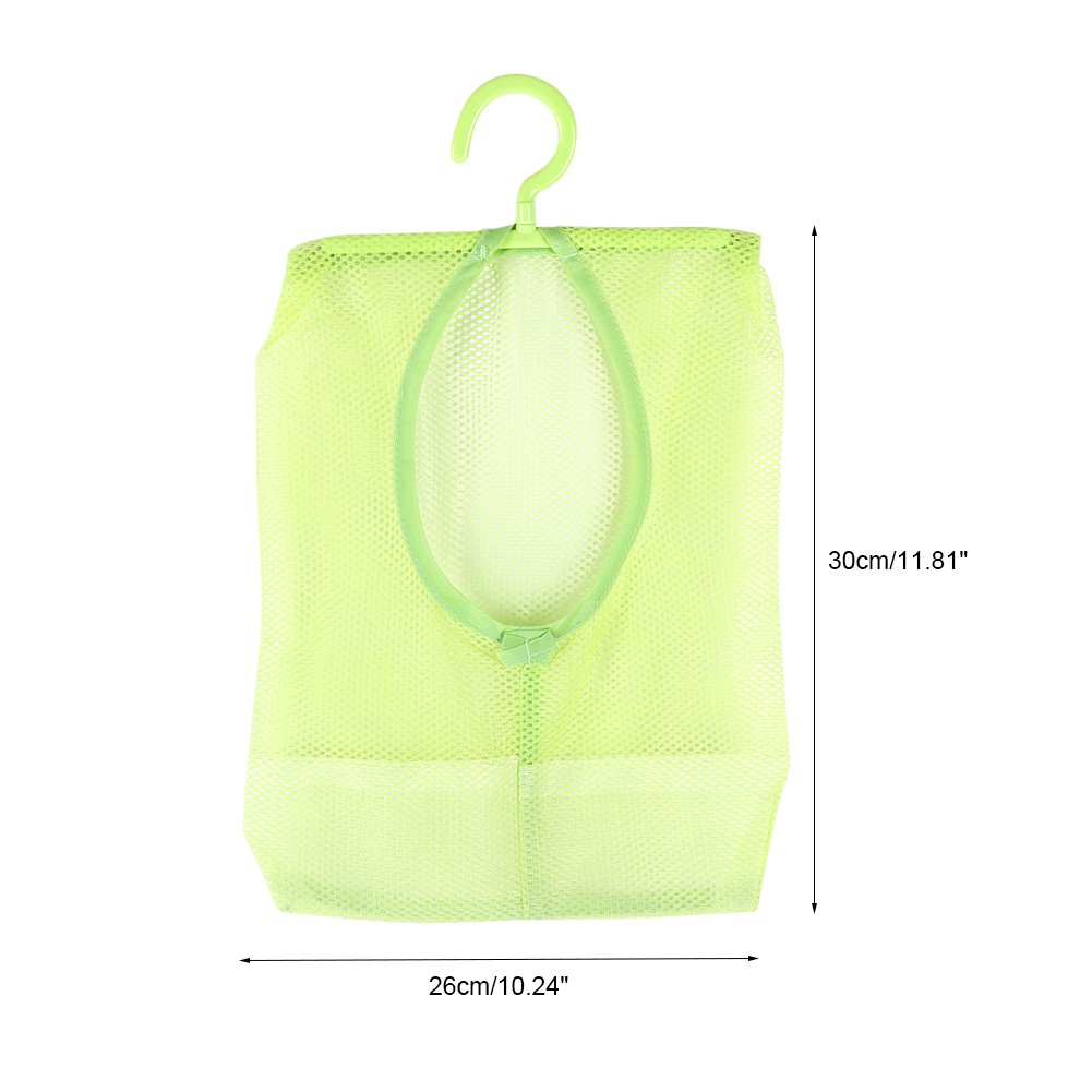 Multi-Purpose Hanging Mesh Storage Bag with Hanger - Perfect for Clothespins, Socks, Stockings, Bras & Underwear - Space-Saving Bathroom & Laundry Organizer (Green) | Ideal for Clothes Drying, Closet Organization & Small Item Storage