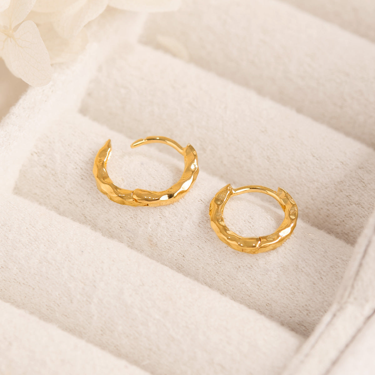 Delicate Ripple Huggie Gold Earrings for Women - Elegant Hoop Huggies for Everyday Wear, Party & Special Occasions