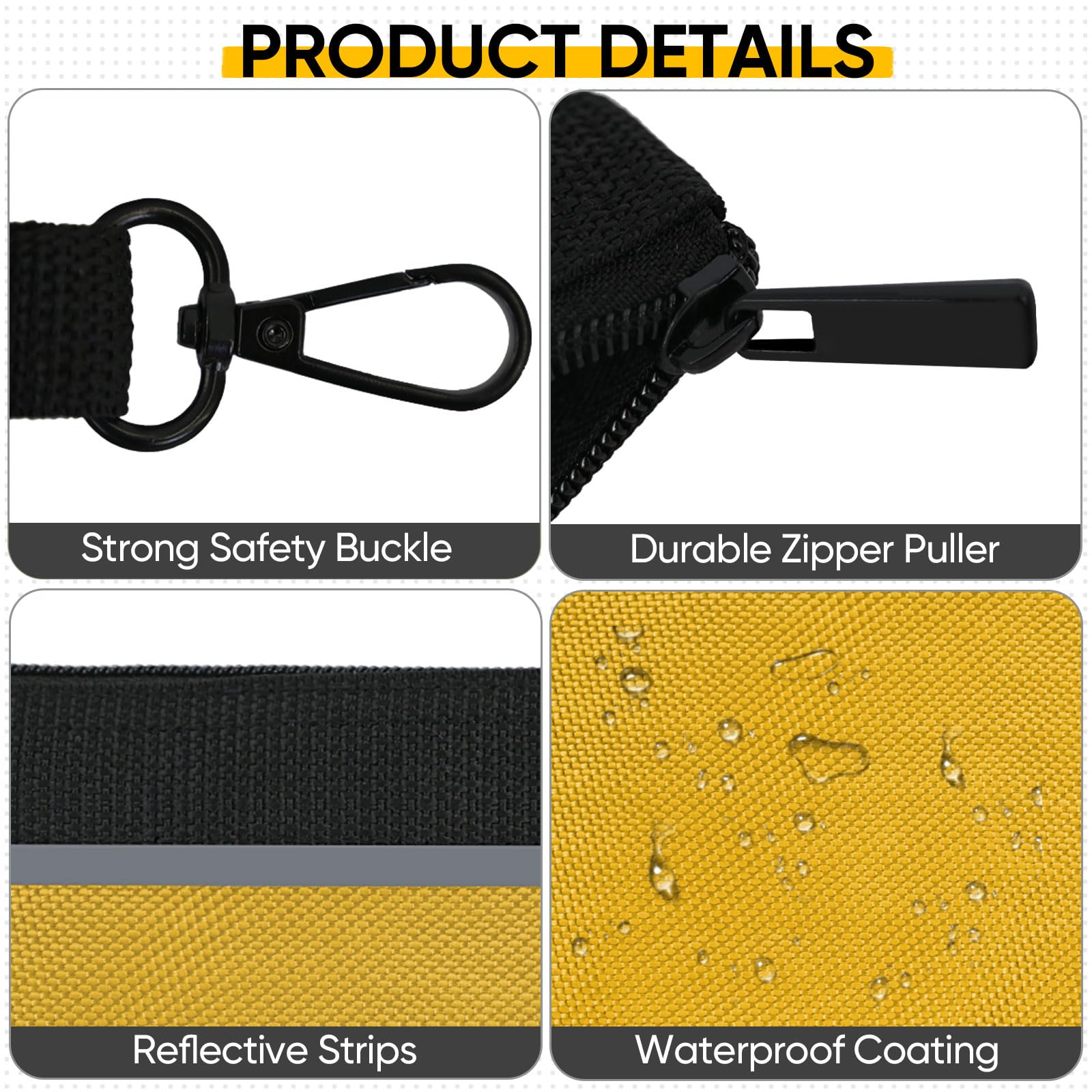 TICONN 1680D Oxford Waterproof Tool Pouch with Zipper - 3 Pack Small Utility Bags for Tool Organizers, Storage & DIY Projects - Ideal for Electricians, Mechanics & Home Repair