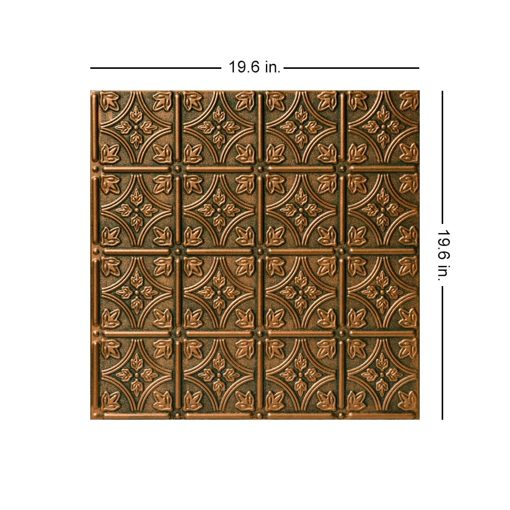 Emma's Flowers Foam Glue-up Ceiling Tiles - Antique Bronze (Pack of 8, 21.6 sq. ft./Case) - Easy DIY Home Decor for Bedroom, Living Room & Office