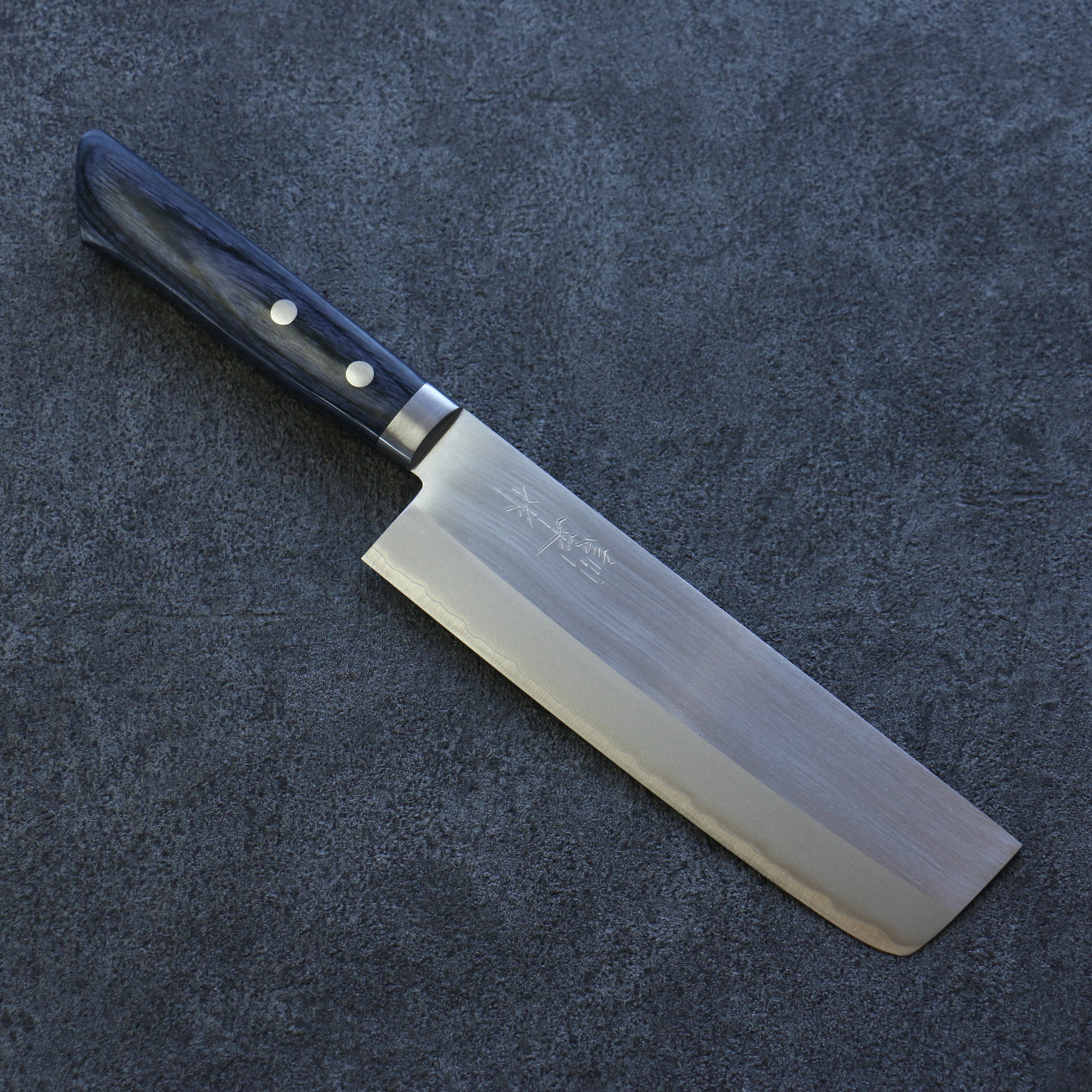 Premium Kunihira VG1 Migaki Finished Usuba Knife 165mm - Japanese Chef Knife with Navy Blue Pakka Wood Handle - Perfect for Sushi, Vegetables & Precision Cutting