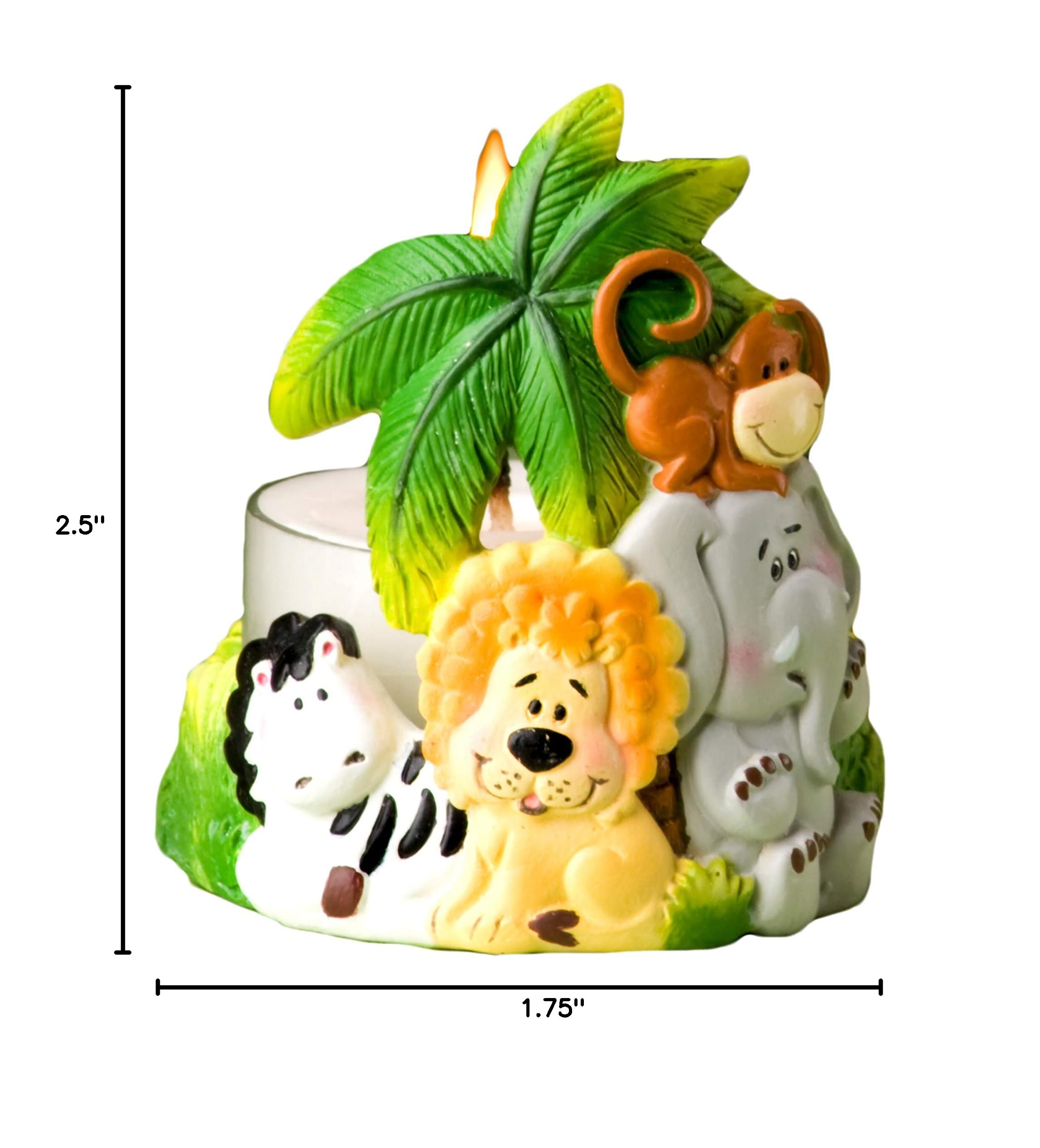 Fashioncraft Jungle Critters Candle Holders - 72-Piece Set with Candles | Jungle-Themed Votive Candle Holders for Birthday Parties, Baby Showers, Home Decor & Tropical-Themed Events