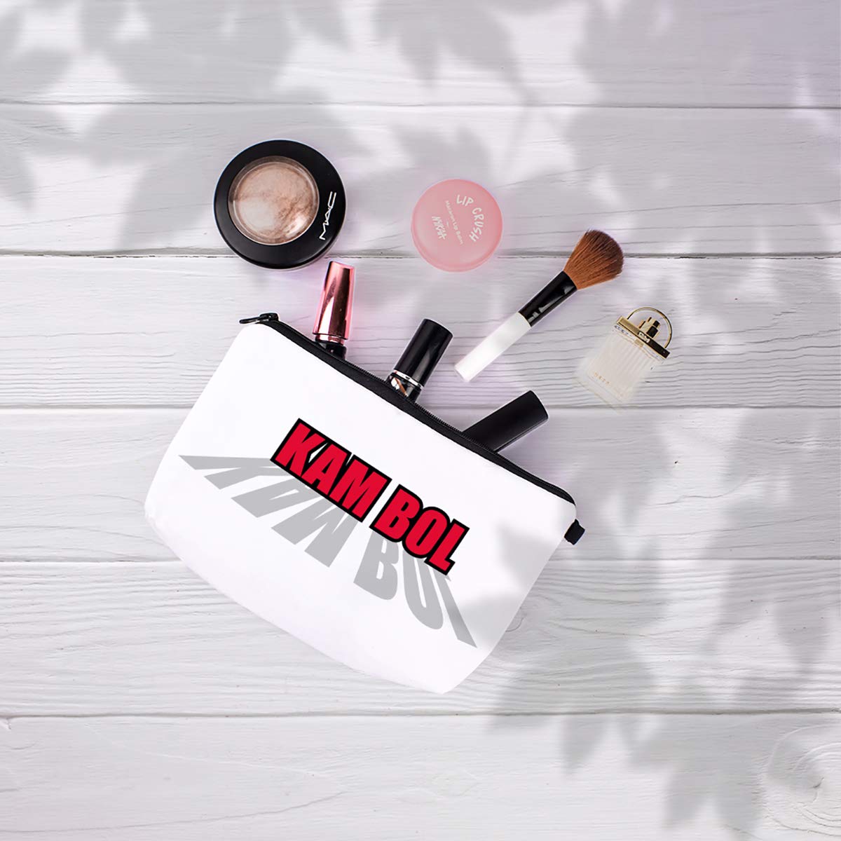 Crazyify Kam BOL Printed Canvas Zipper Pouch - Women's Cosmetic & Makeup Bag for Travel, Toiletry Storage & Daily Use | Waterproof Travel Kit Organizer | Perfect for Gym, Beach & Weekend Getaways