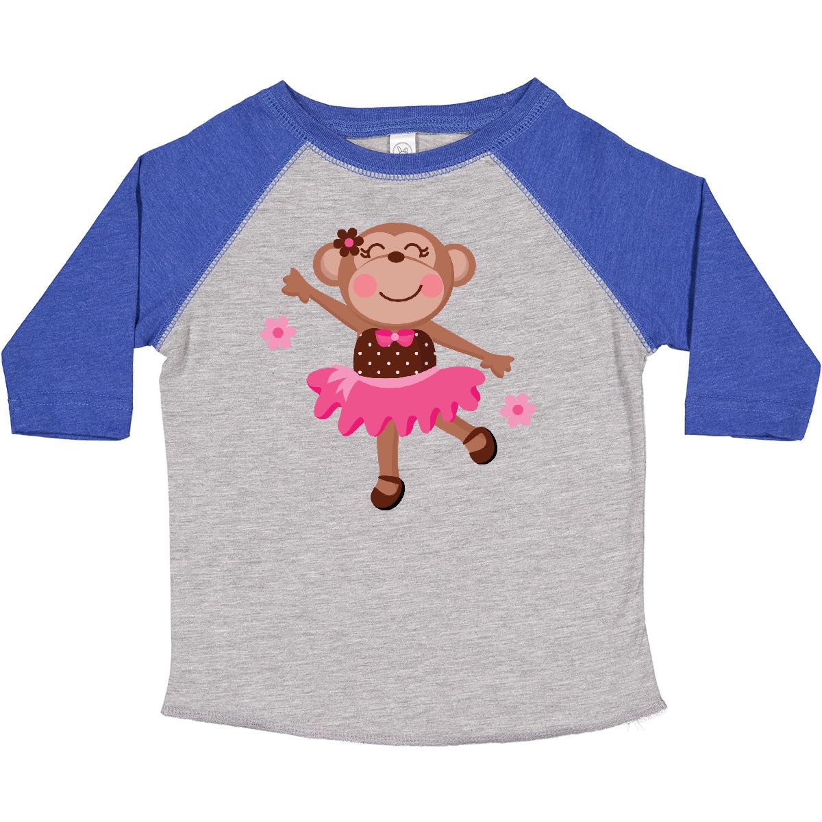 Ballerina Dance Monkey Toddler T-Shirt | Cute Kids Dance Costume | Soft Cotton Tee for Toddler Girls | Perfect for Ballet Class, Dance Recitals & Playtime