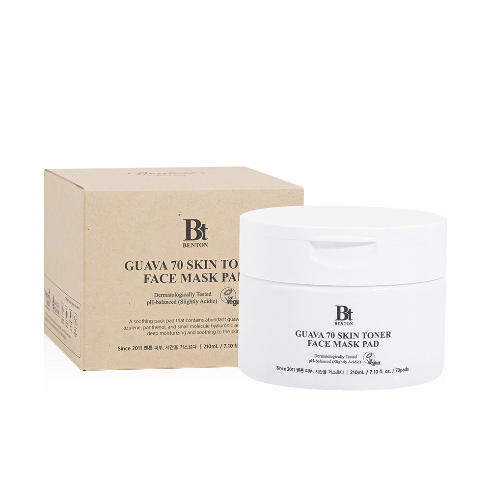 BENTON Guava 70 Skin Toner Face Mask Pads - 210ml (70 Sheets) | Hydrating & Brightening for Glowing Skin | Perfect for Daily Skincare & Travel